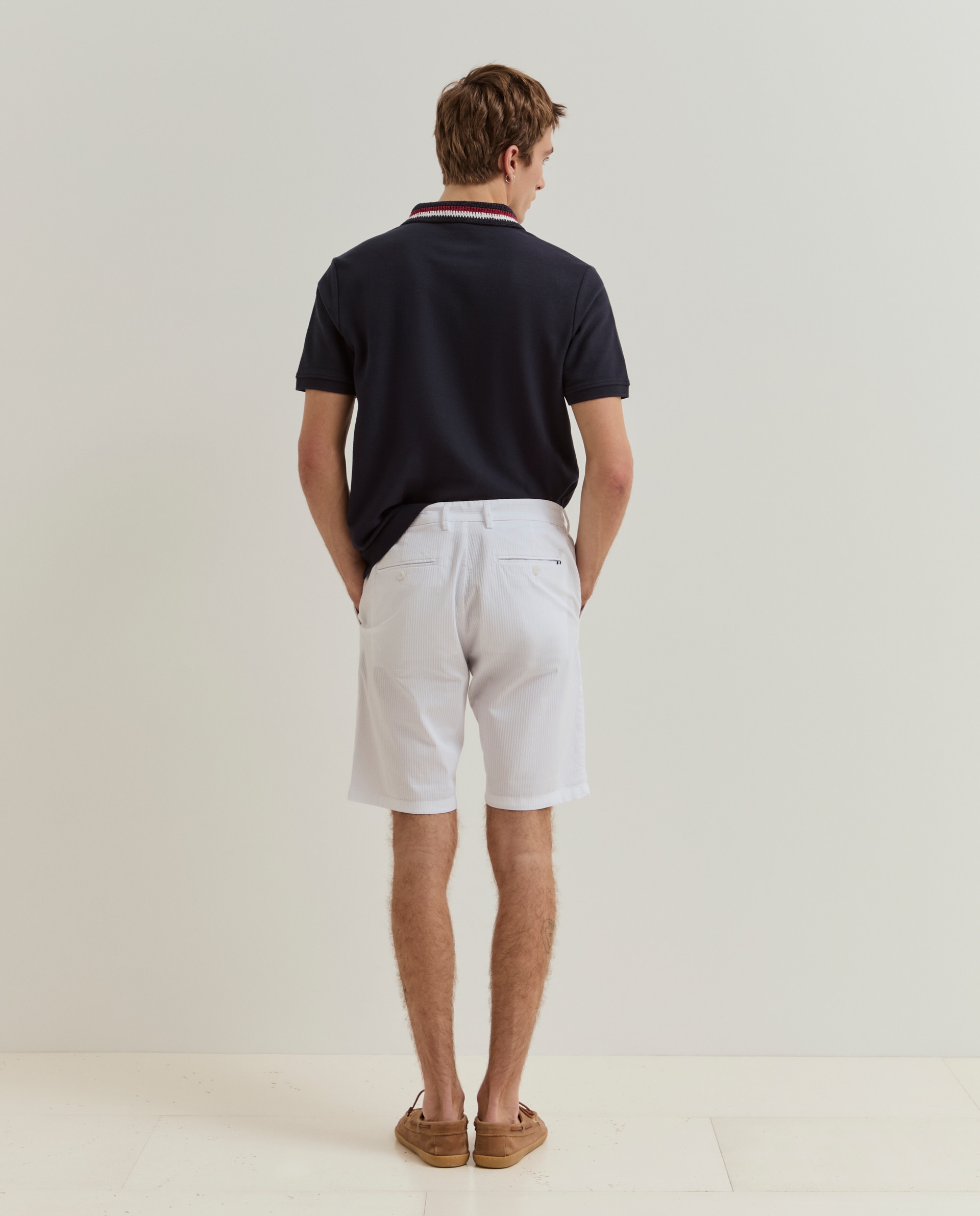 Bermudas de Algodão Branco-3