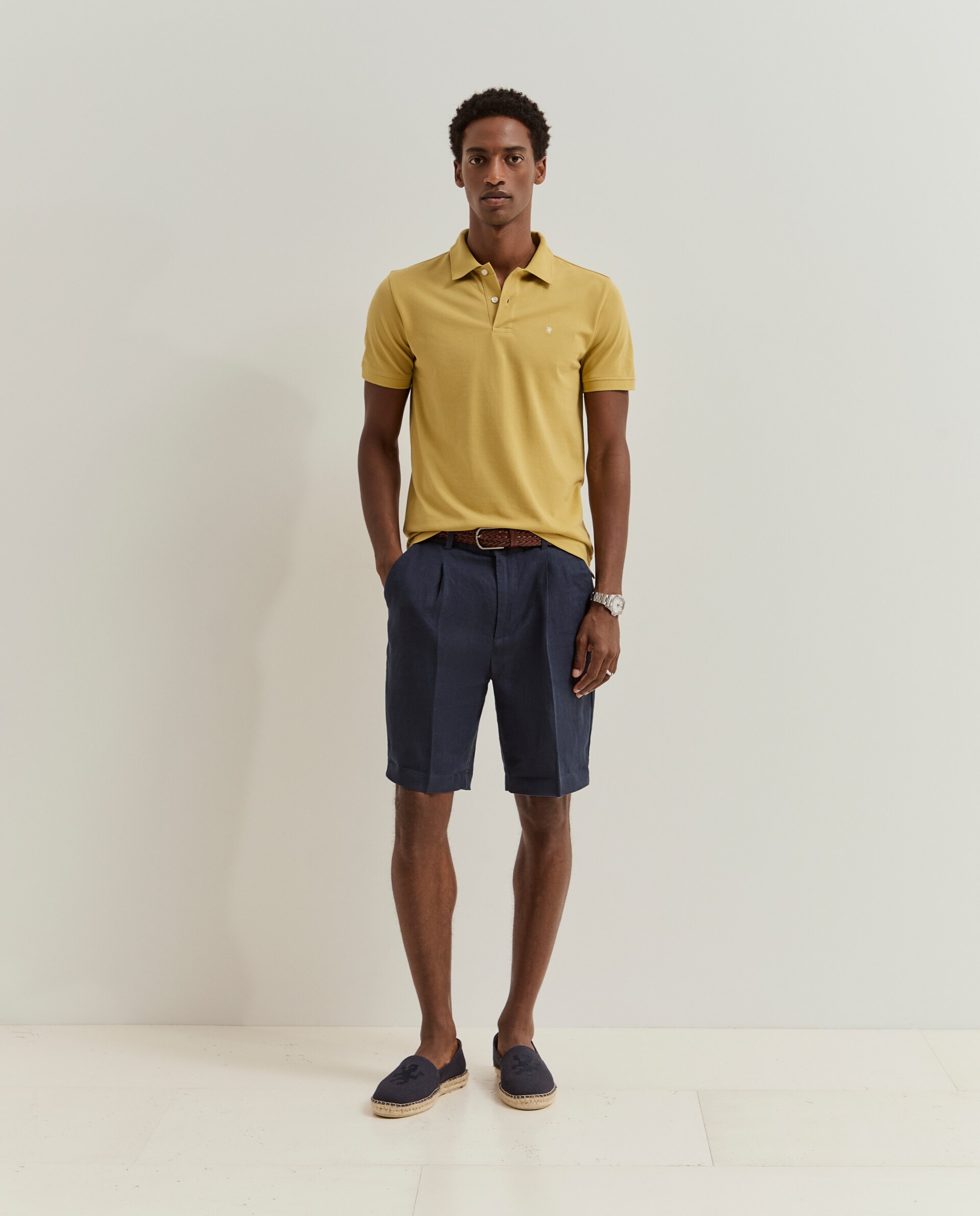 Bermudas de Linho Azul-marinho-4