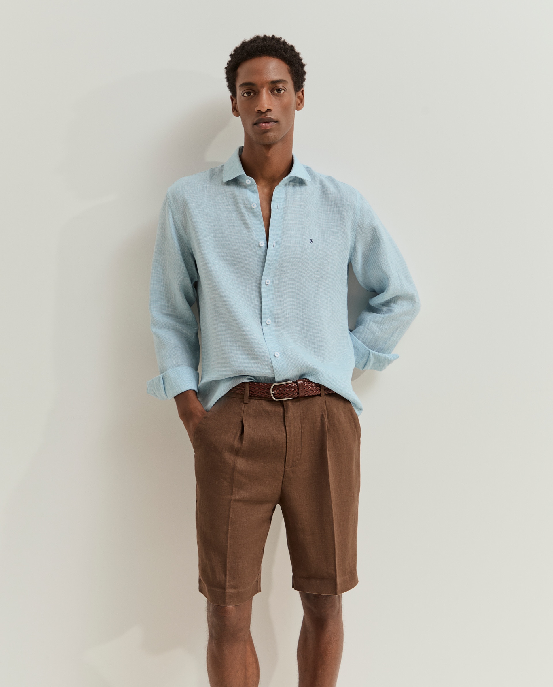 Bermudas de Linho Castanho-2