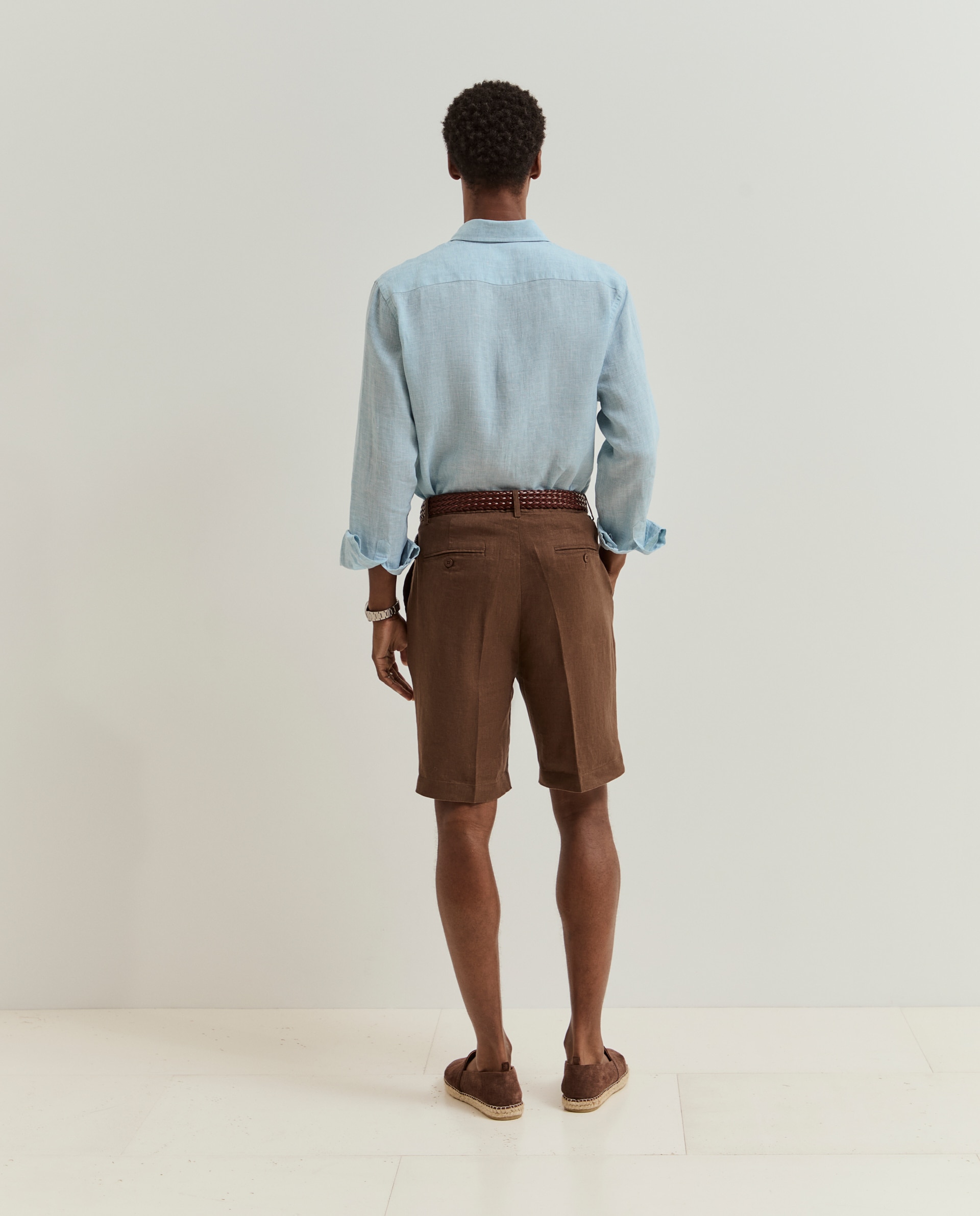 Bermudas de Linho Castanho-3