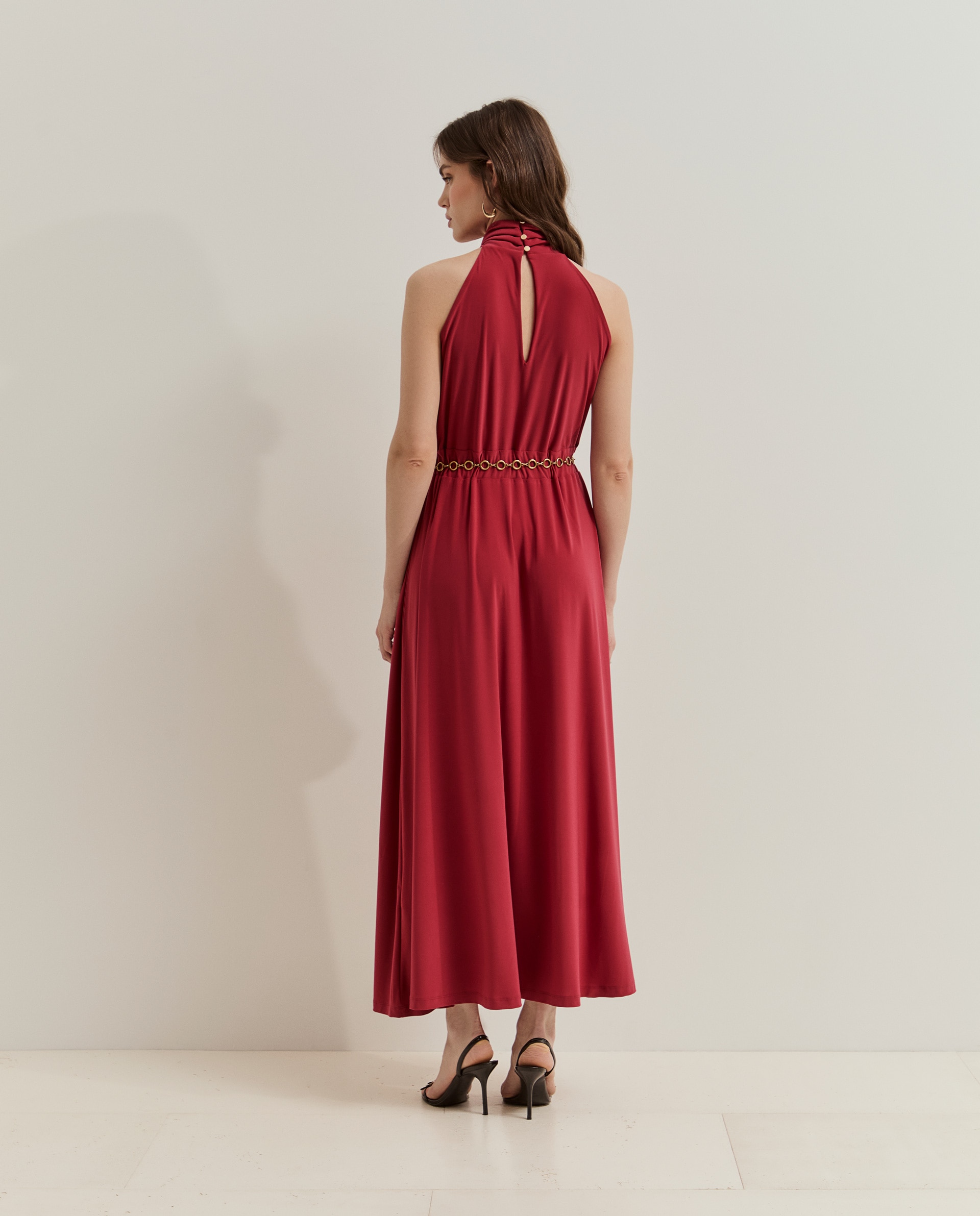 Vestido Halter Vermelho-3
