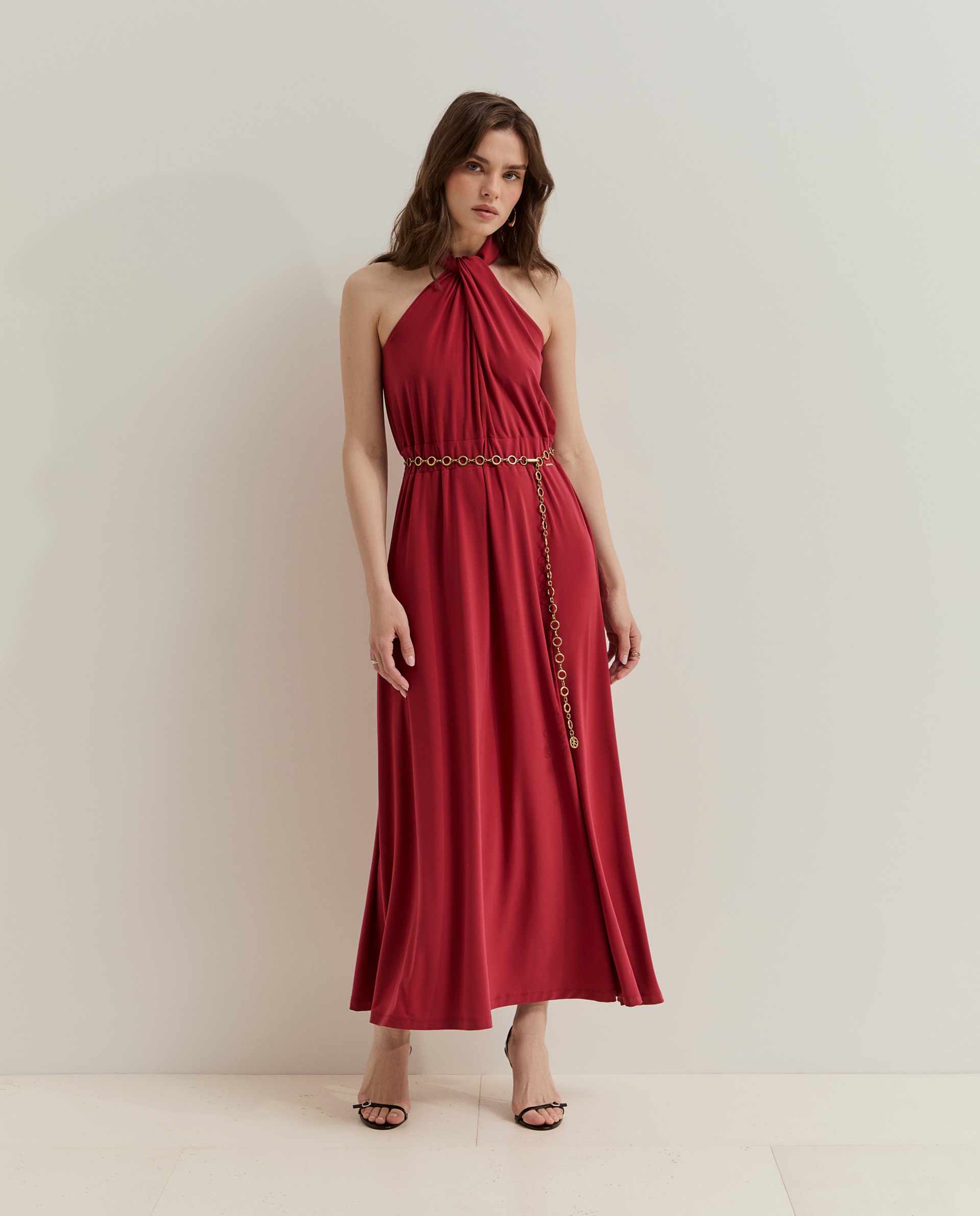 Vestido Halter Vermelho-4