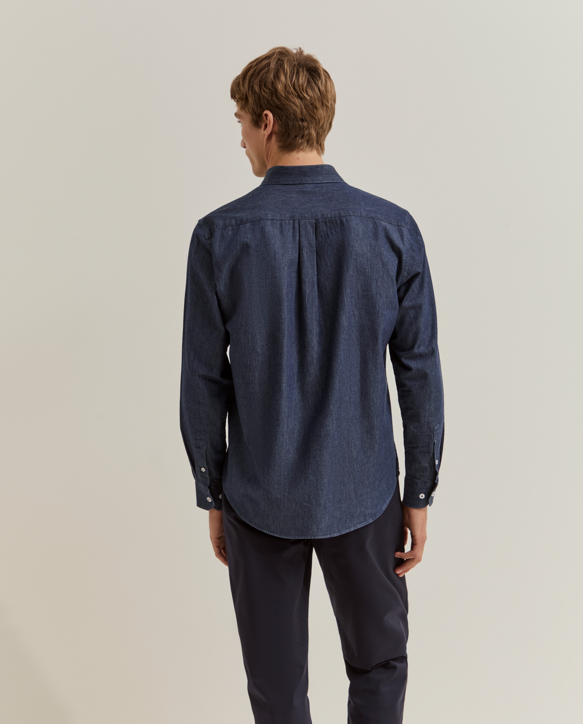 Camisa Jeans de Corte Regular Azul-3