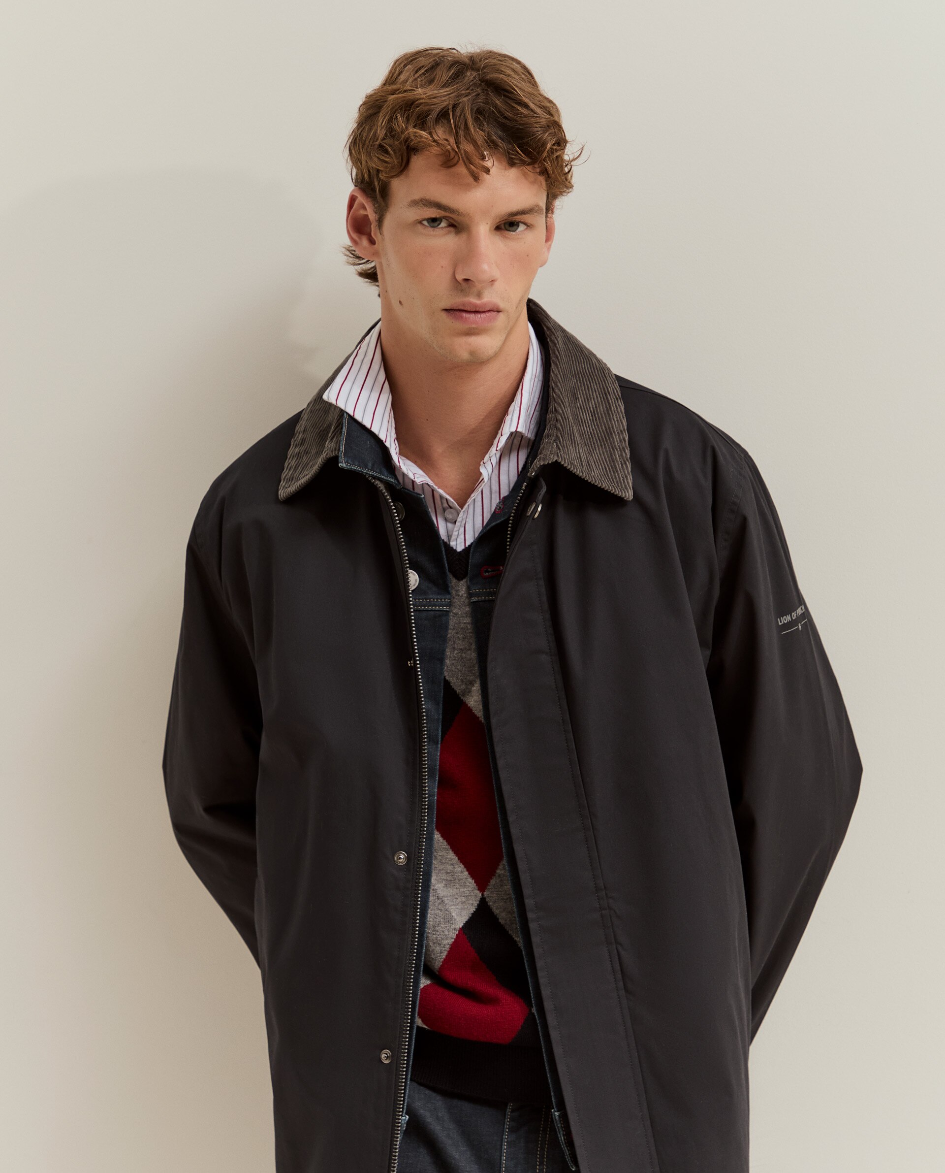 Parka com Gola em Contraste Azul-marinho-2