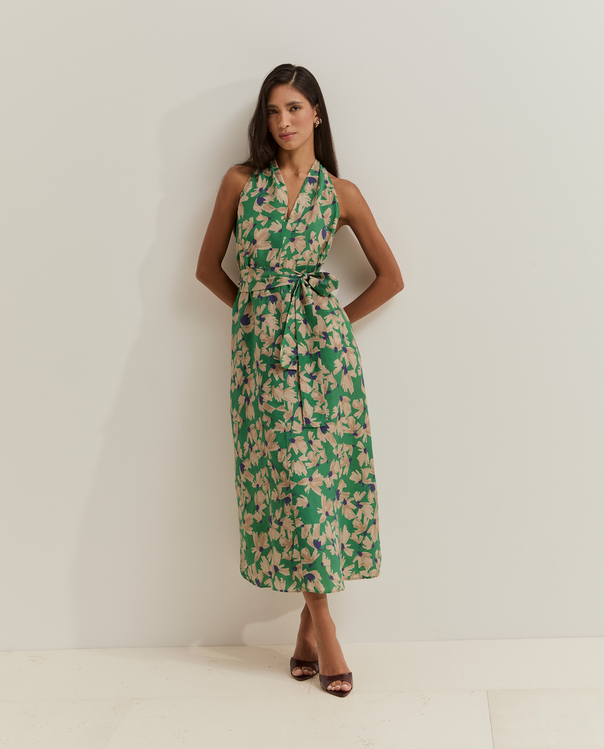 Imagem 0 de Vestido Midi Floral de Lyocell