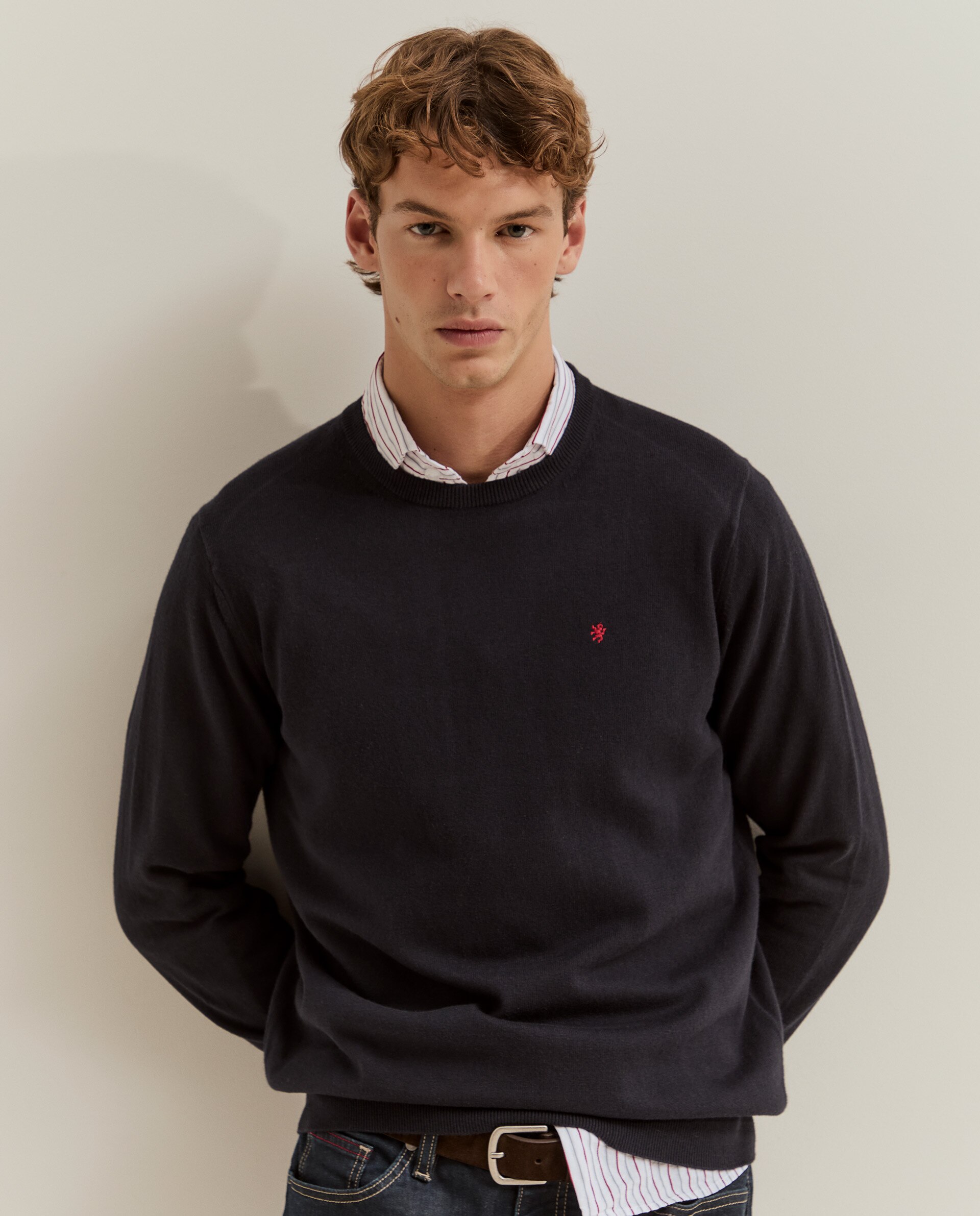 Camisola em Algodão e Cashmere Azul-marinho-2