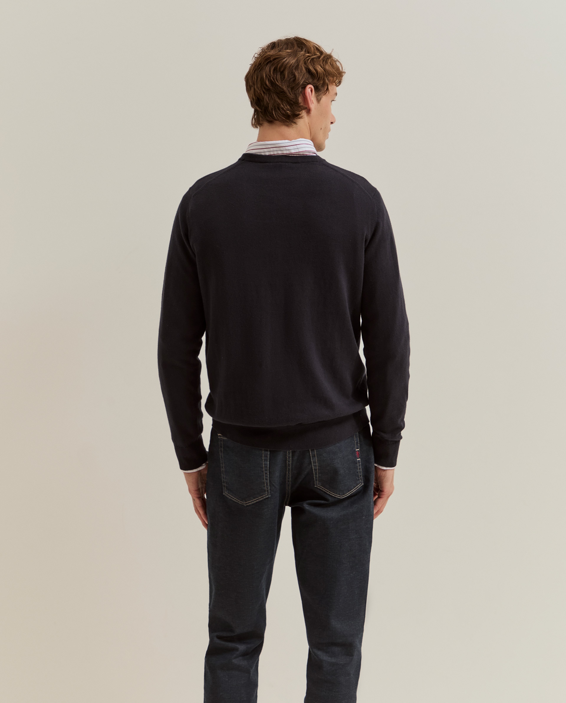 Camisola em Algodão e Cashmere Azul-marinho-3