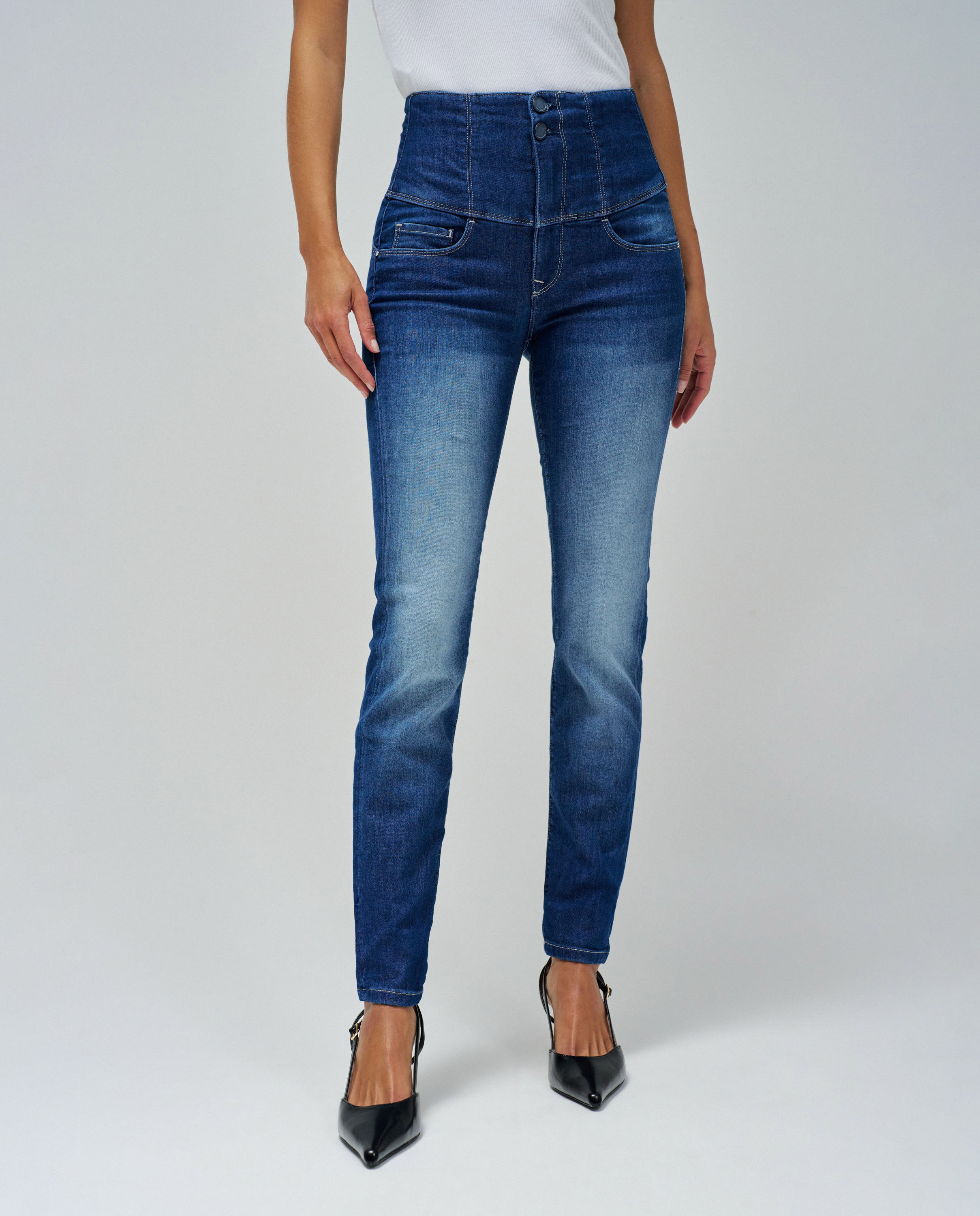 Jeans Skinny Diva Push In de Cintura Subida Azul denim-1