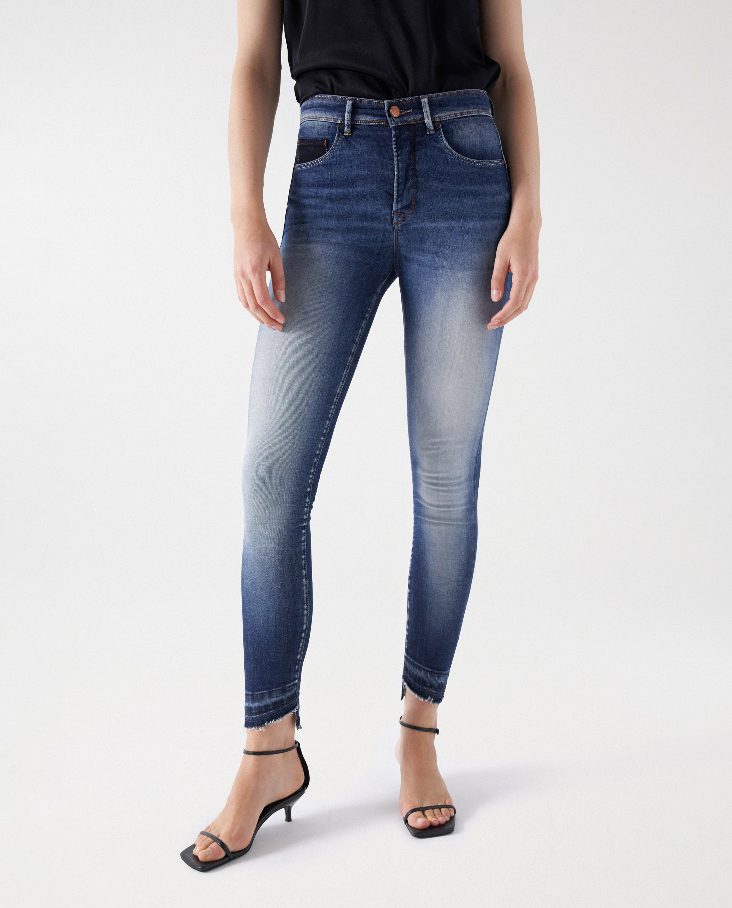Jeans Faith Push In Cropped Skinny Azul-1