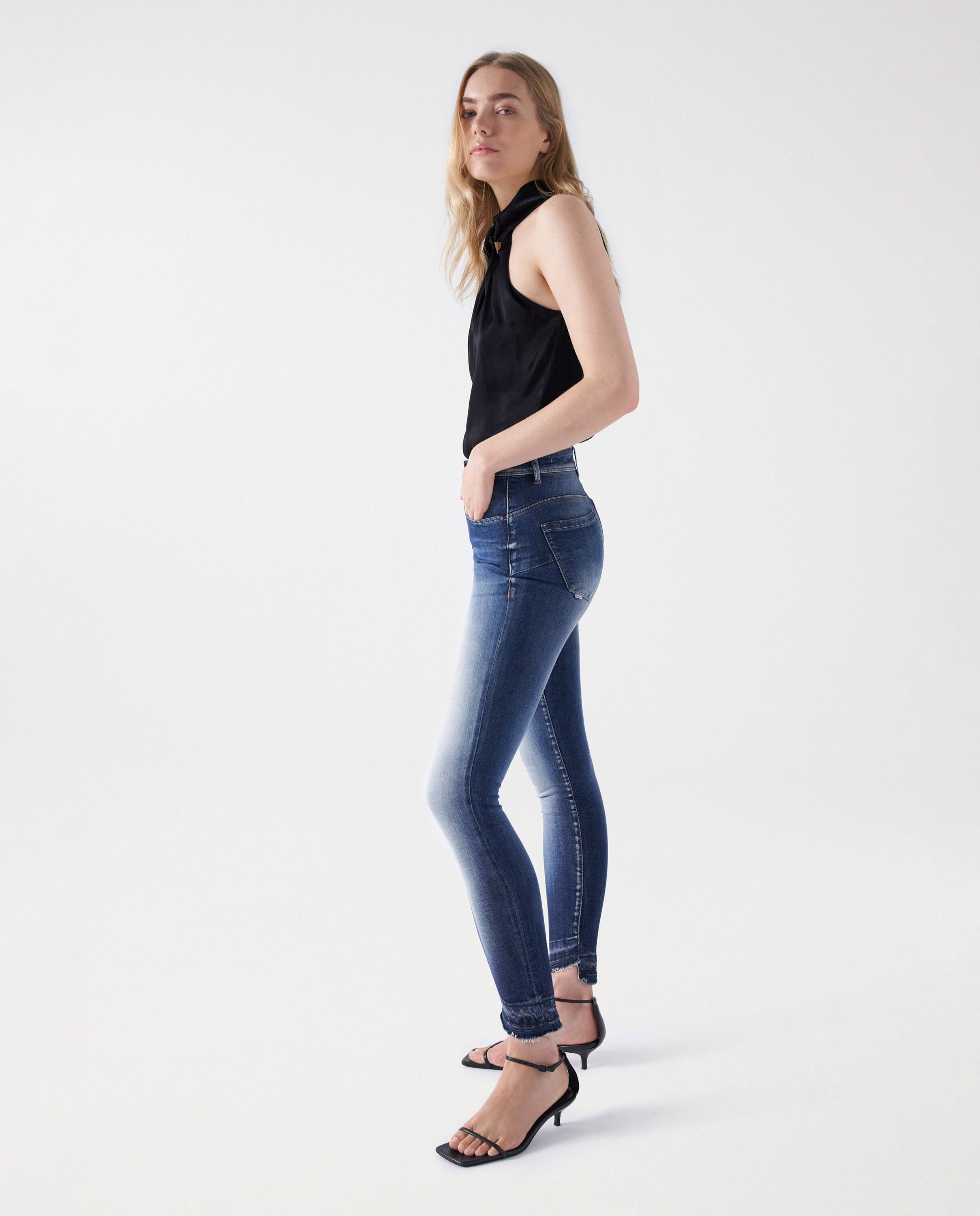 Jeans Faith Push In Cropped Skinny Azul-3