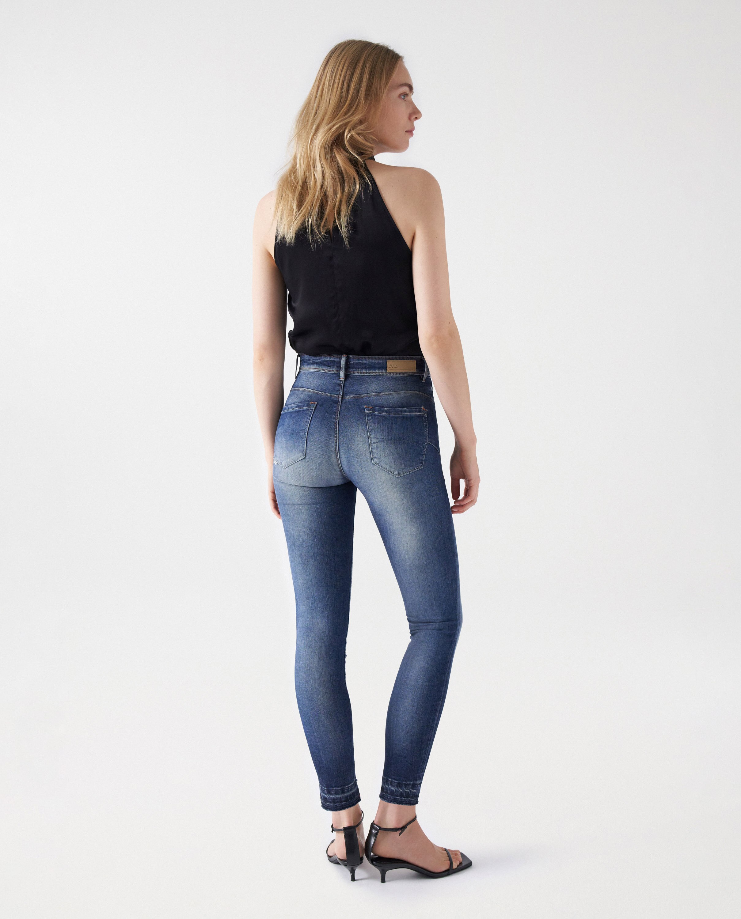Jeans Faith Push In Cropped Skinny Azul-4