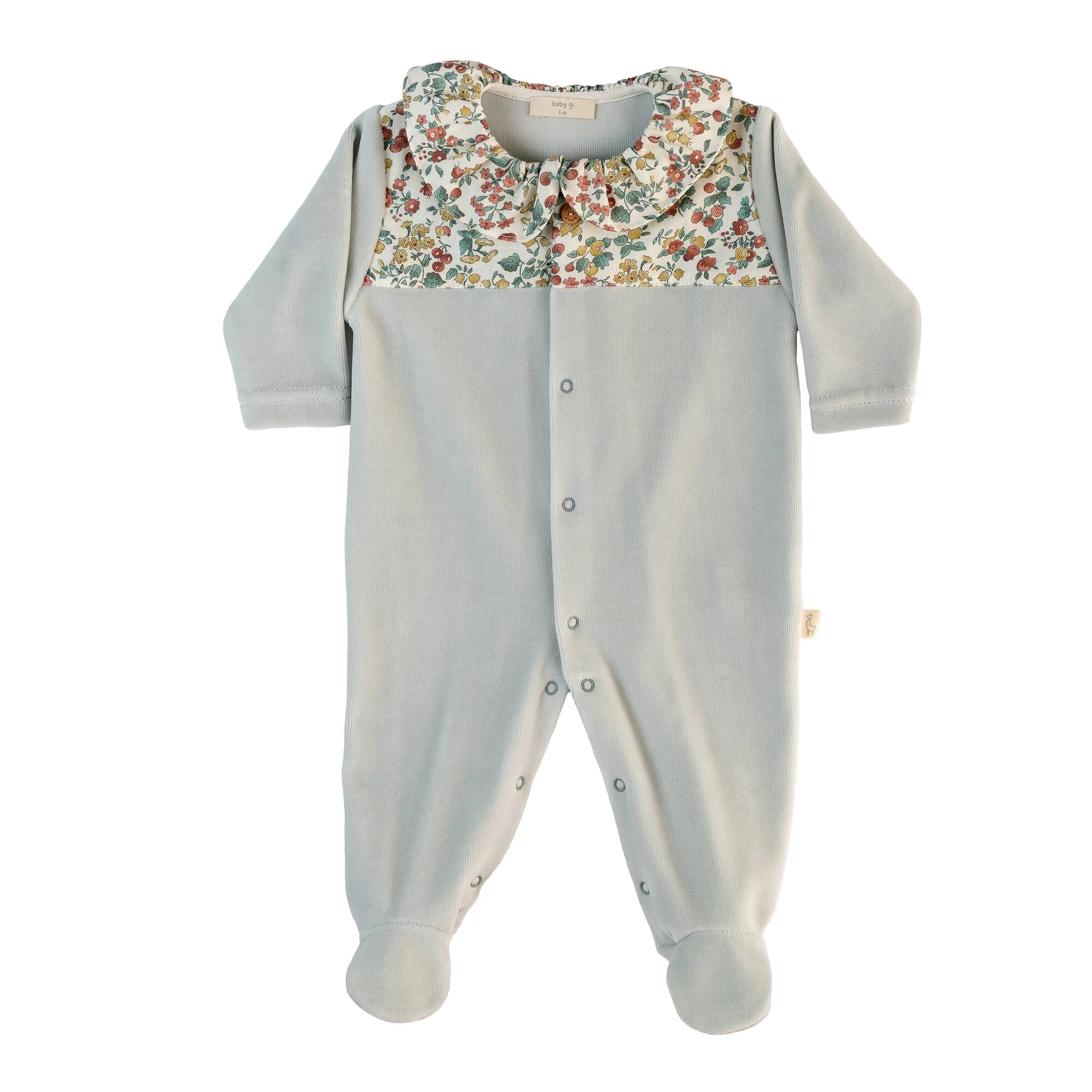 Babygrow de Abertura Frontal com Gola Folho Baby Gi Verde-menta-1