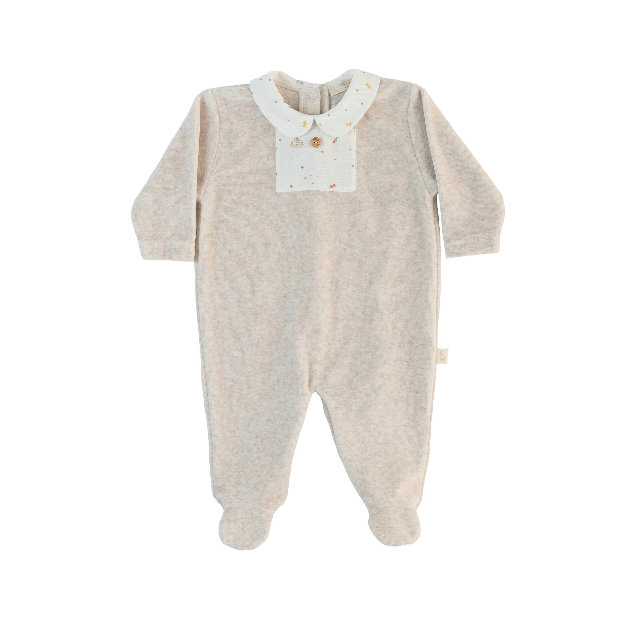 Babygrow com Detalhe no Peito Baby Gi Camel-1