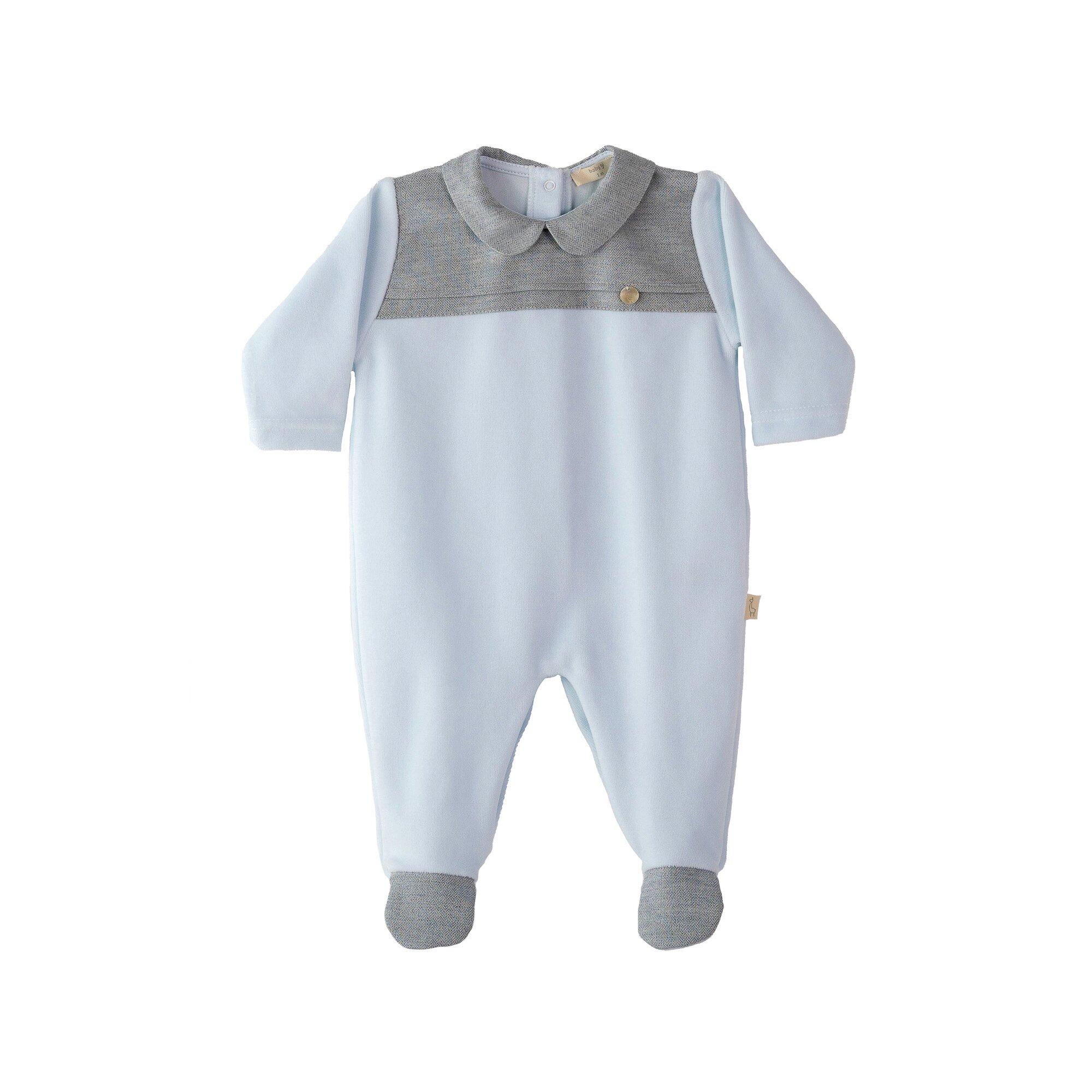 Babygrow com Prega no Peito Baby Gi Azul-1