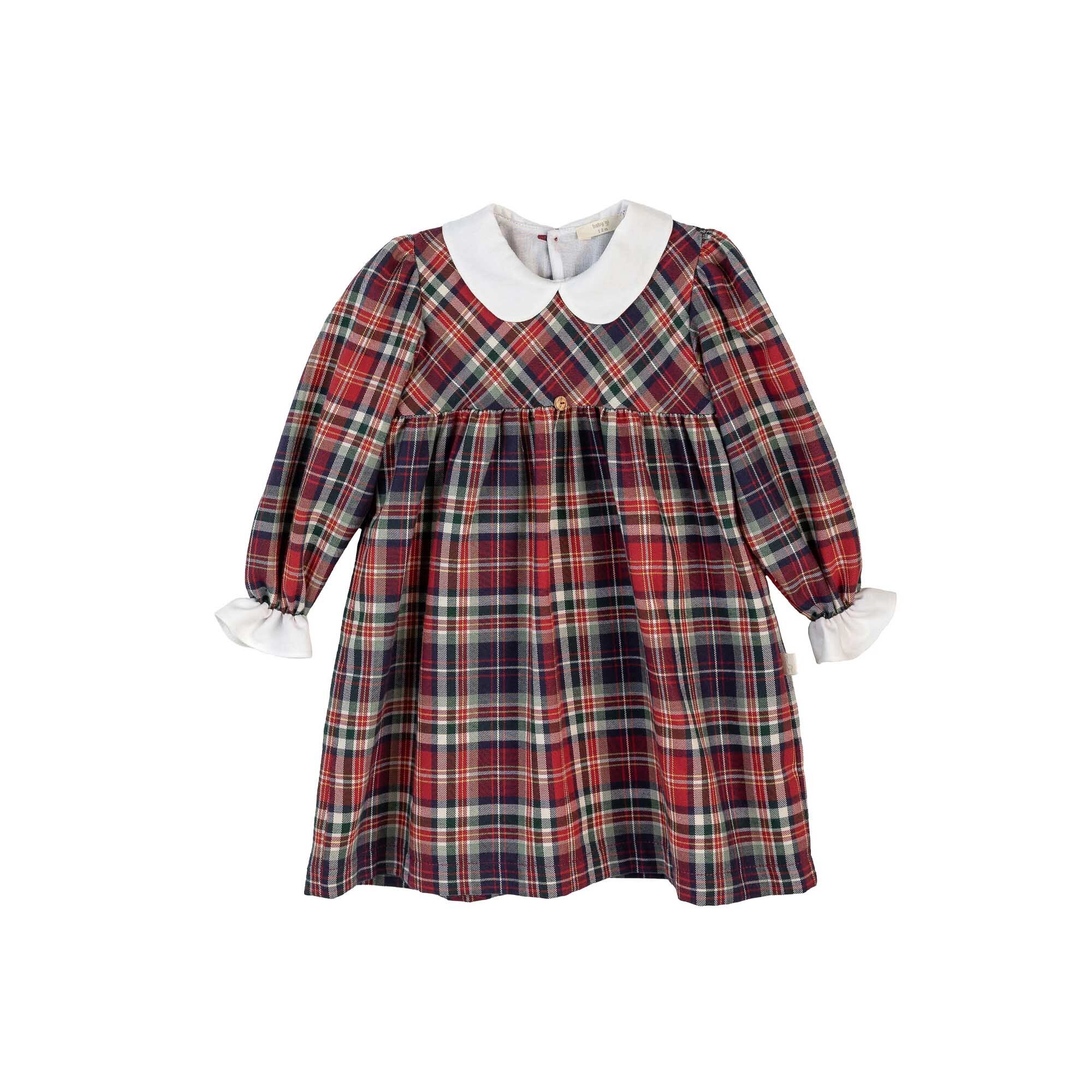 Vestido com Gola Redonda Baby Gi Vermelho-1