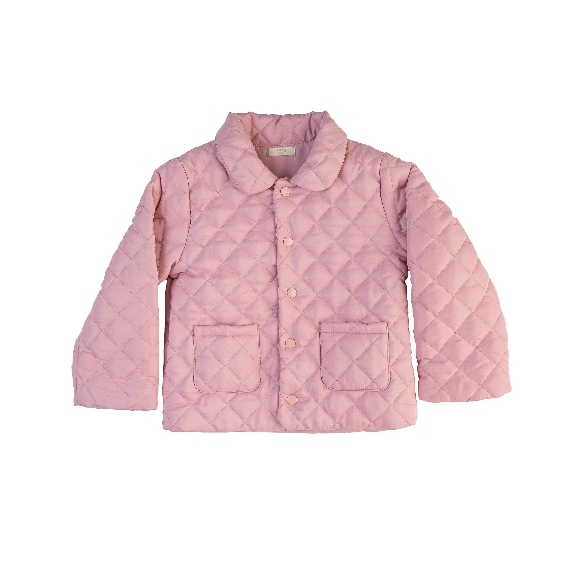 Blusão Acolchoado com Bolsos Baby Gi Rosa-1