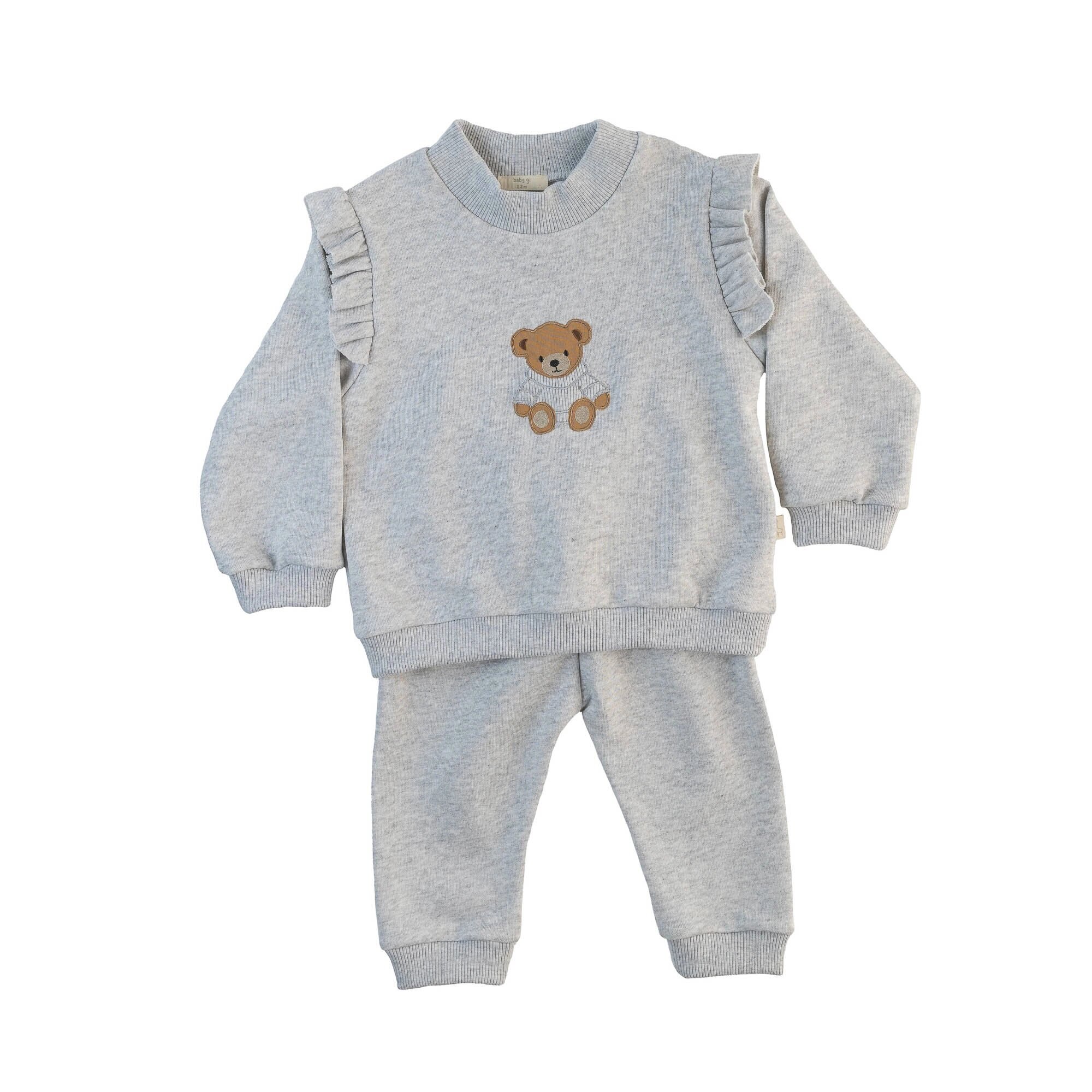 Fato de Treino com Urso Bordado Baby Gi Cinzento-escuro-1