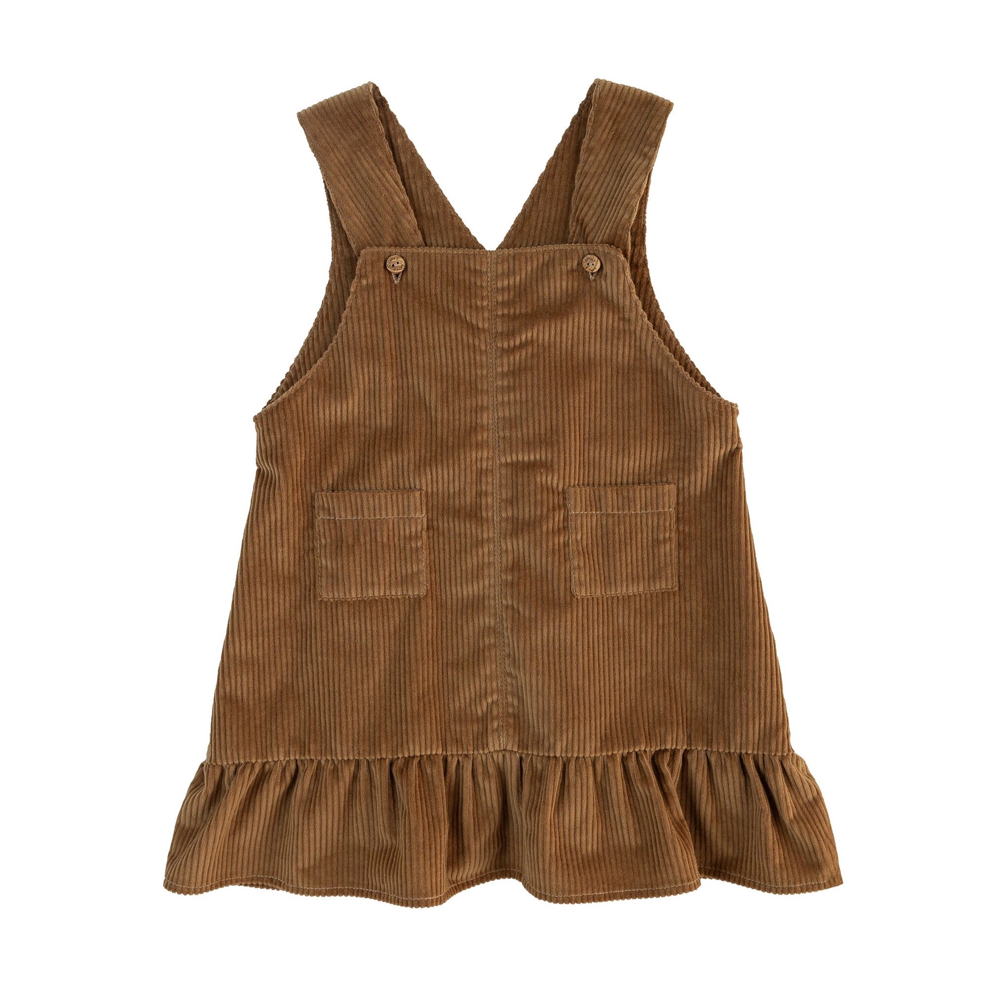 Vestido em Bombazine com Bolsos Baby Gi Castanho-1