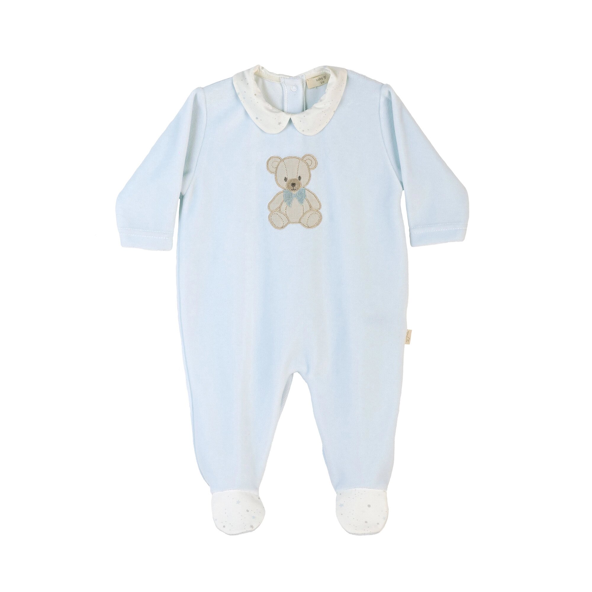 Babygrow com Urso Bordado Azul-1