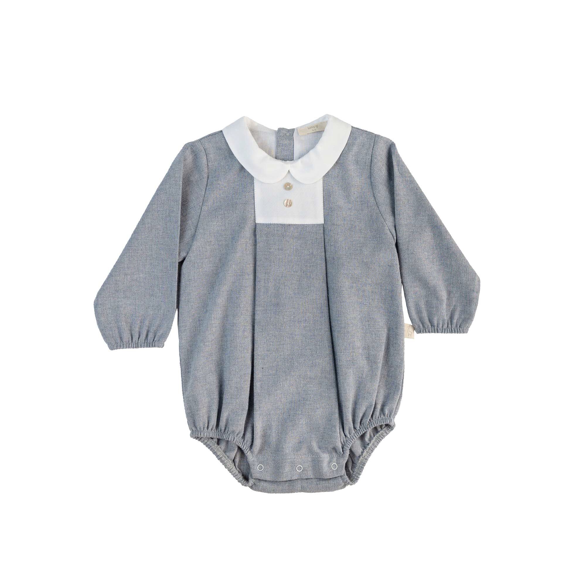 Fofo com Gola Redonda e Detalhe no Peito Baby Gi Azul-1