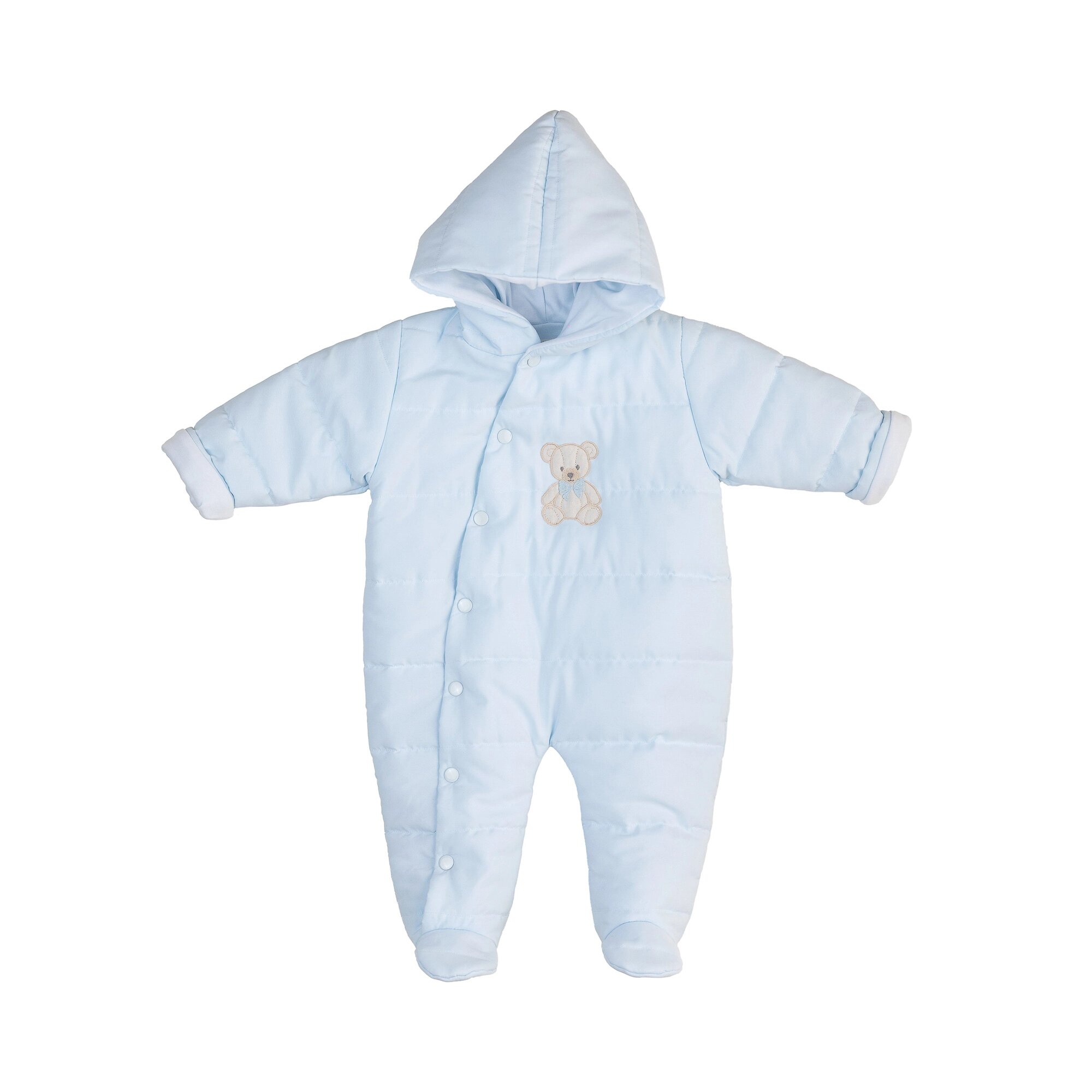 Fato Acolchoado Impermeável com Urso Azul-1