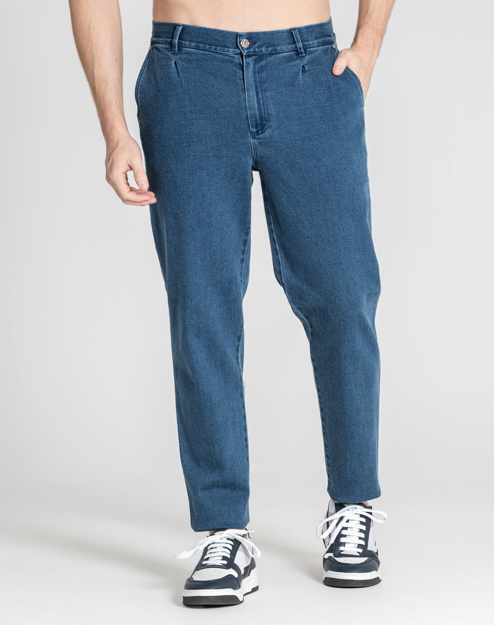 Calças estilo carrot Neemias em denim Azul-marinho-2
