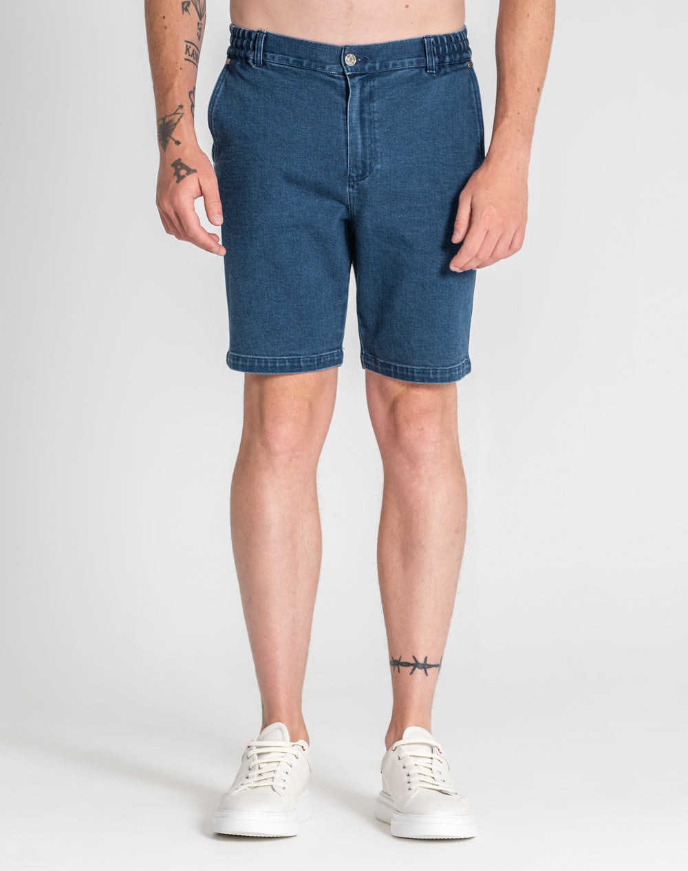 Calção Naor regular fit em denim Azul-marinho-2