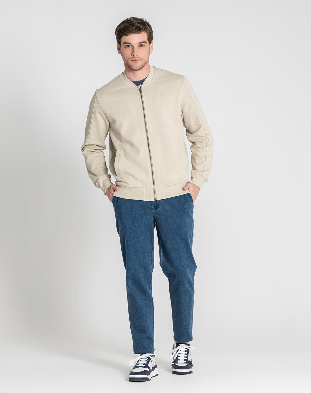 Bomber Nogueira 100% algodão orgânico Cinzento-2