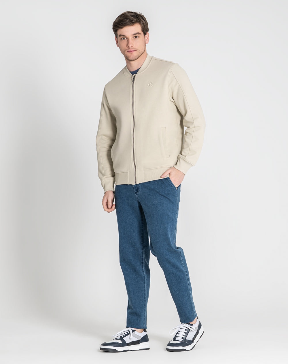 Bomber Nogueira 100% algodão orgânico Cinzento-6