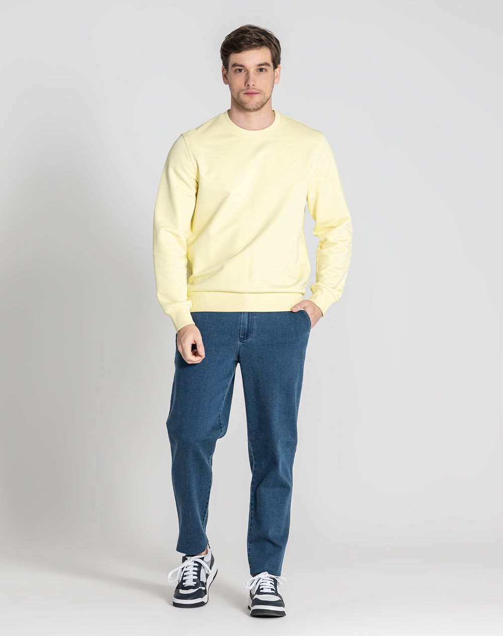 Sweat básica Napoleão 100% algodão orgânico Amarelo-2