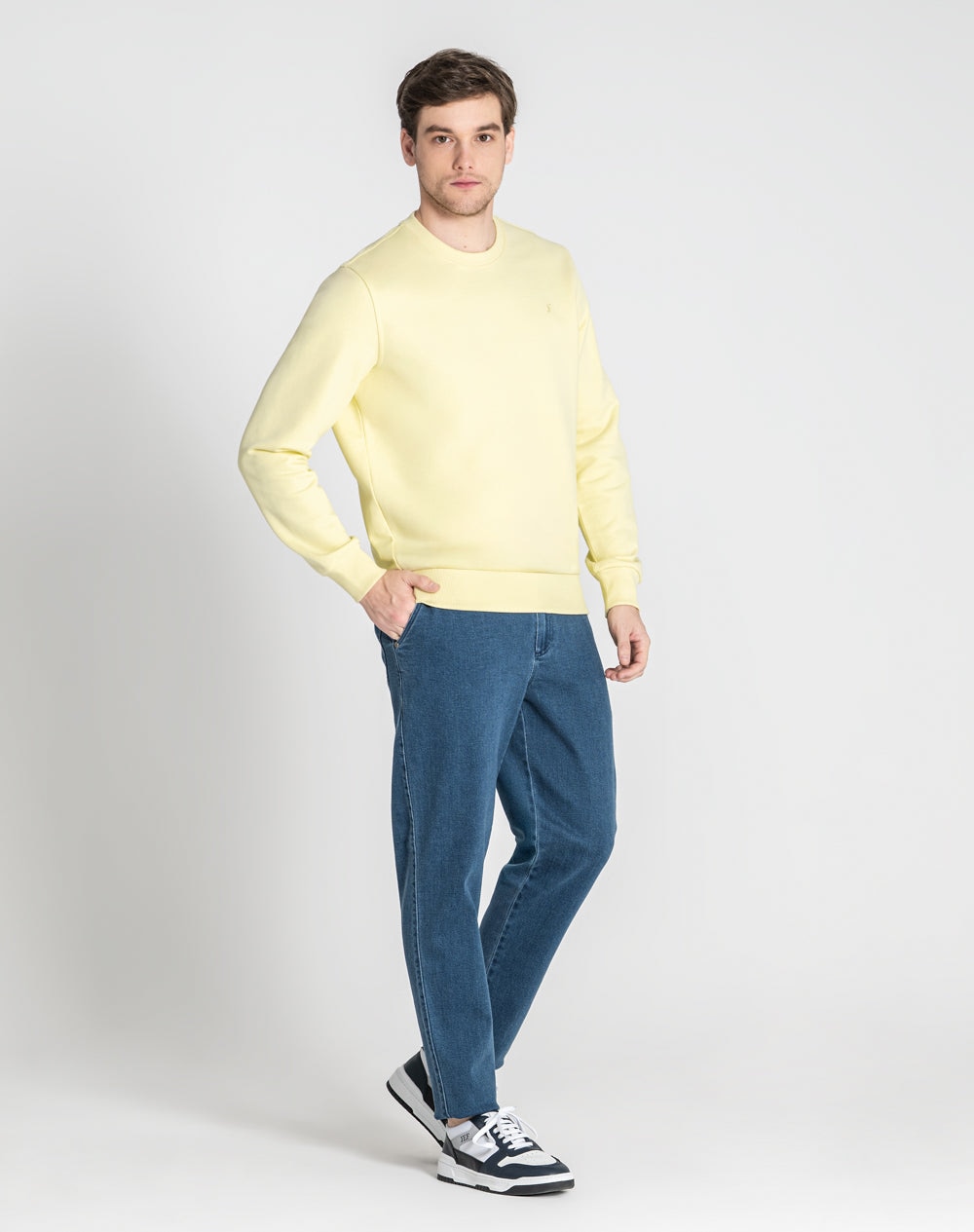 Sweat básica Napoleão 100% algodão orgânico Amarelo-5