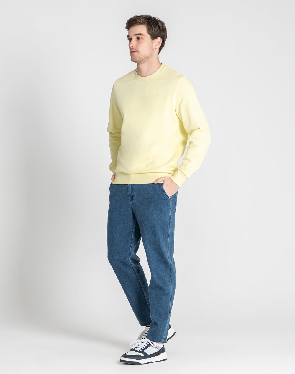 Sweat básica Napoleão 100% algodão orgânico Amarelo-6