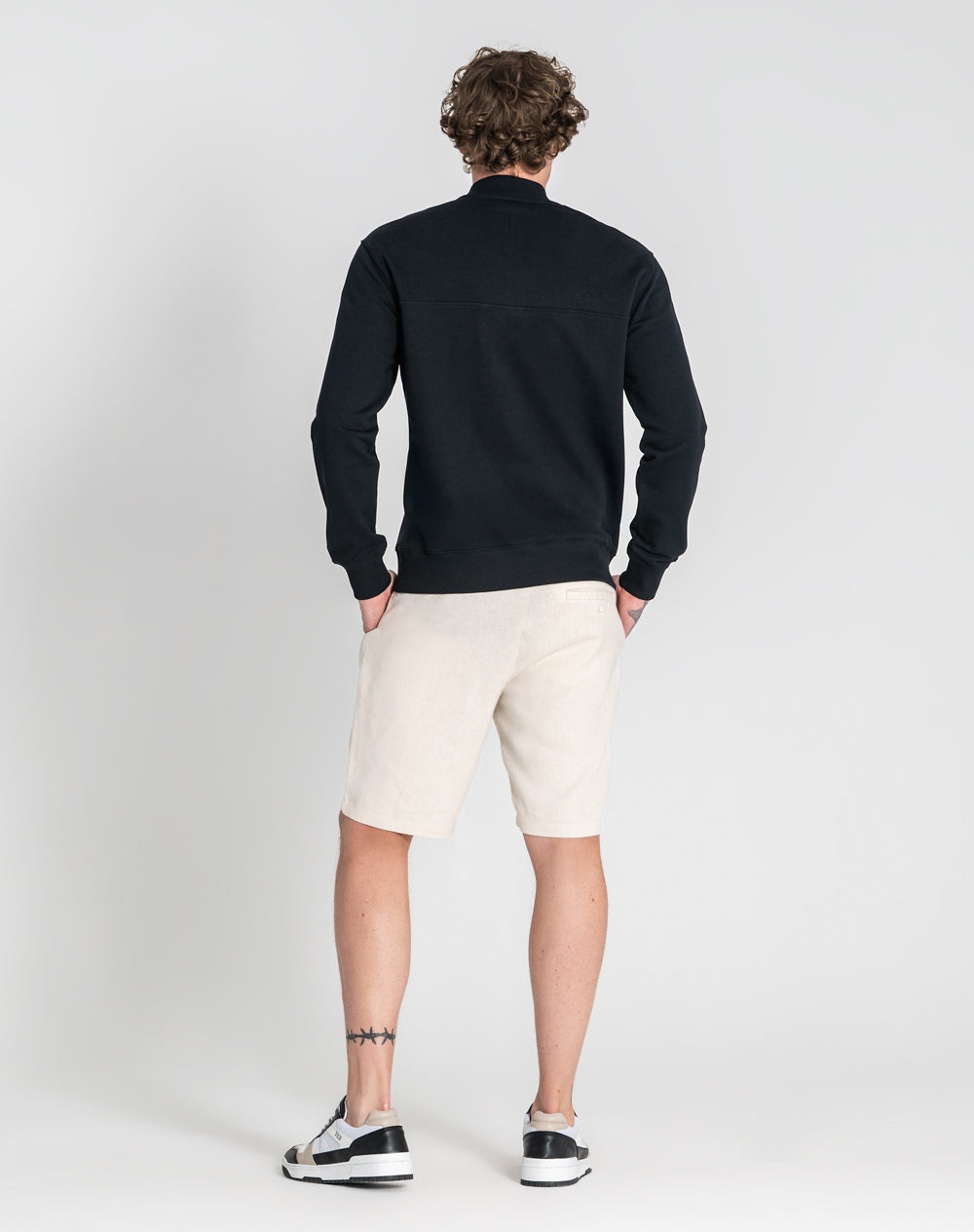 Sweat de gola com fecho Neleu 100% algodão orgânico Preto-4