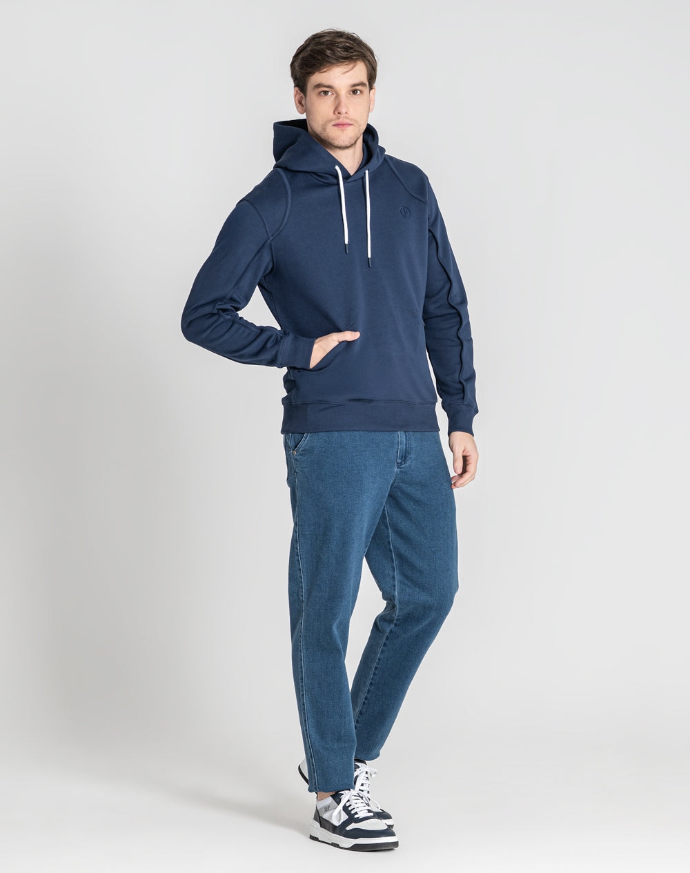 Hoodie Norman 100% algodão orgânico Azul-marinho-5