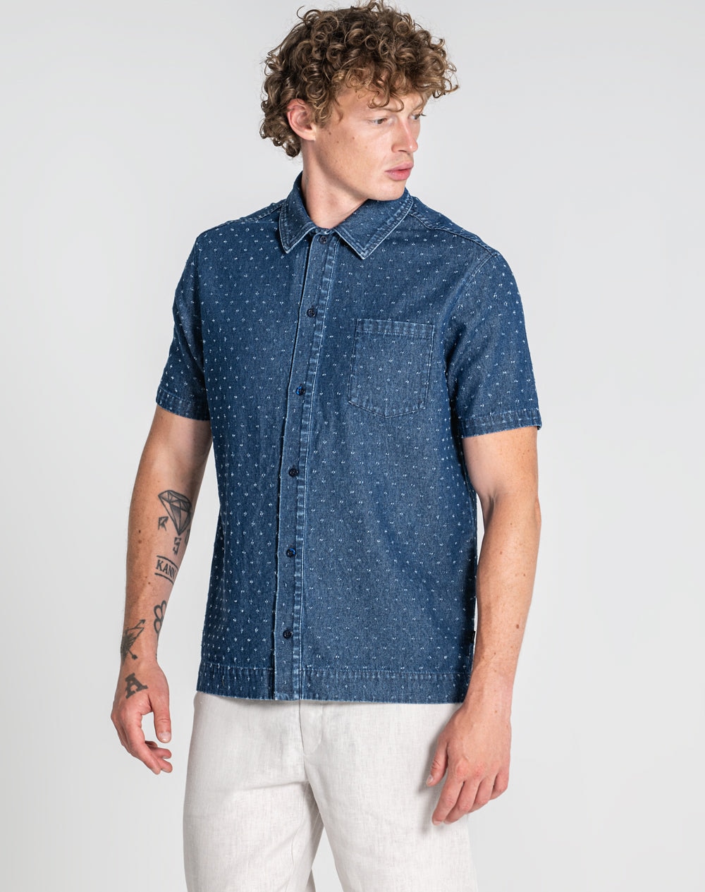 Camisa Neymar em denim 100% algodão Azul-marinho-2