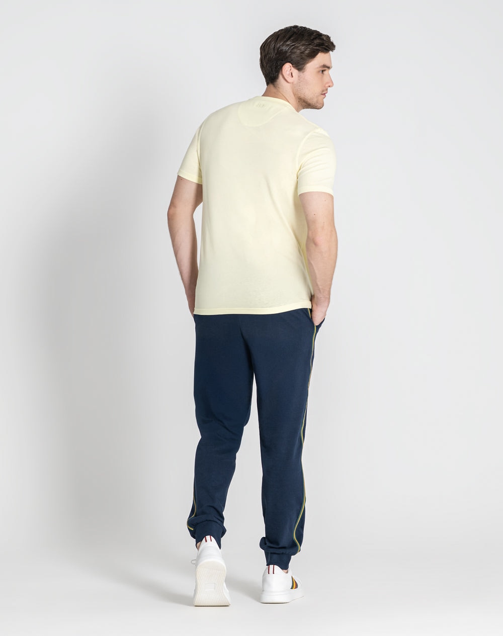 T-shirt de decote redondo Nicolau em algodão orgânico Amarelo-4