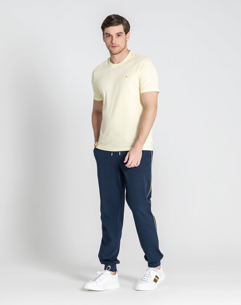 T-shirt de decote redondo Nicolau em algodão orgânico Amarelo-6