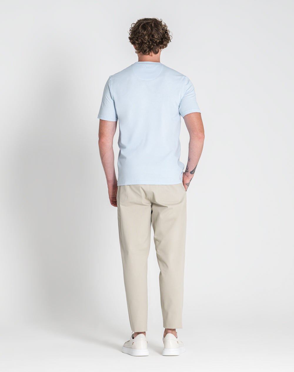 T-shirt de decote redondo Nicolas em algodão orgânico Azul-claro-4