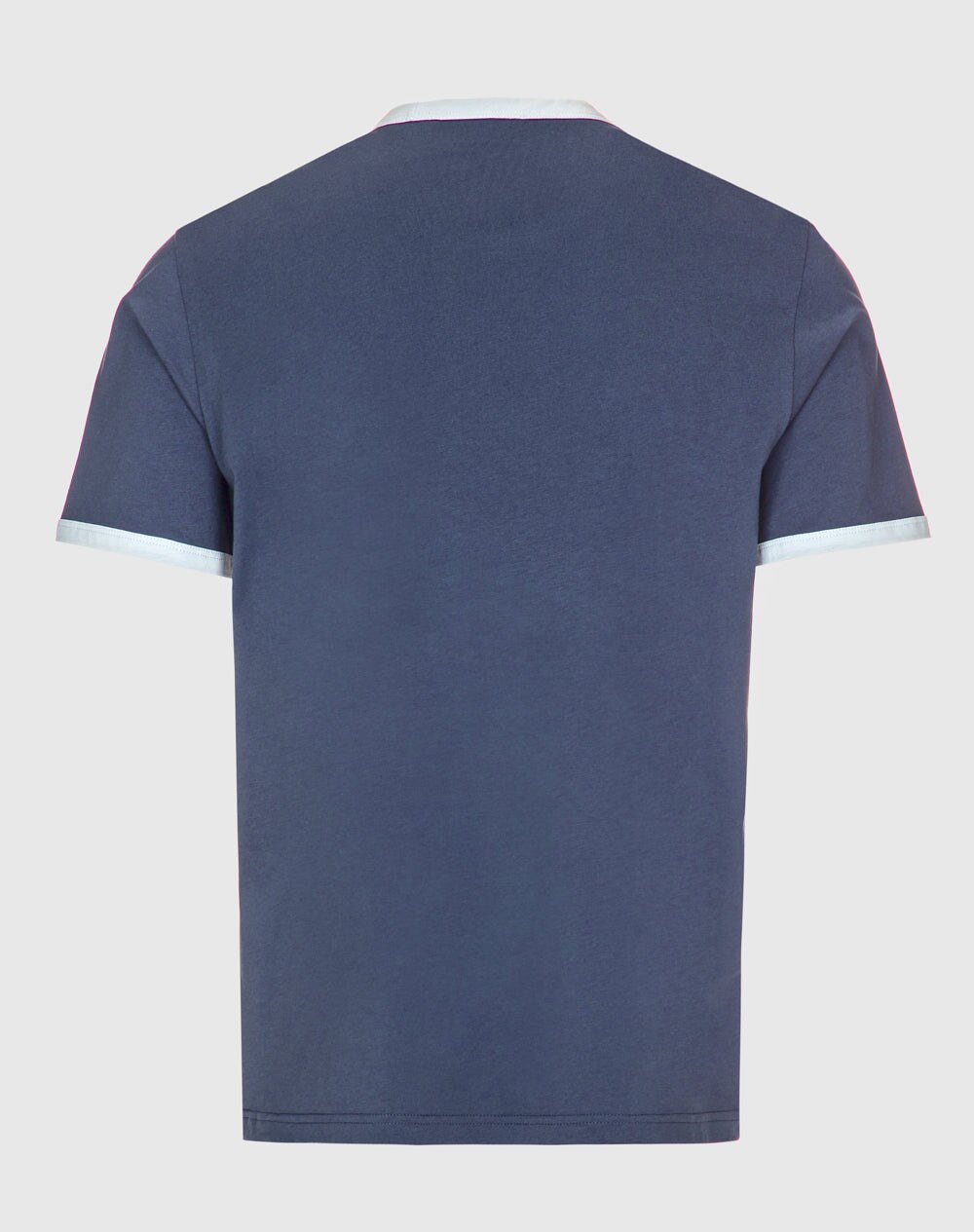 T-shirt Nathan em algodão orgânico com gola e punhos em contraste Azul-marinho-3