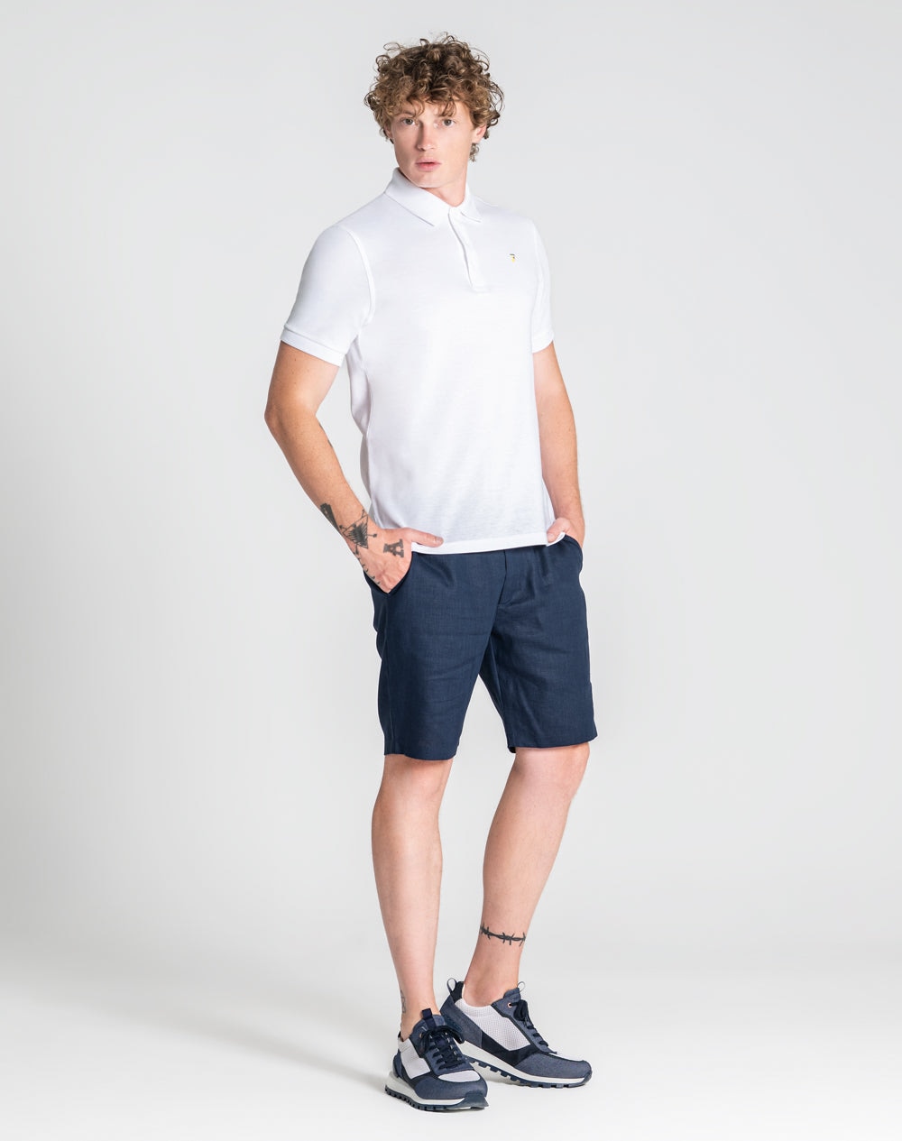 Polo básico Noé 100% algodão Branco-5