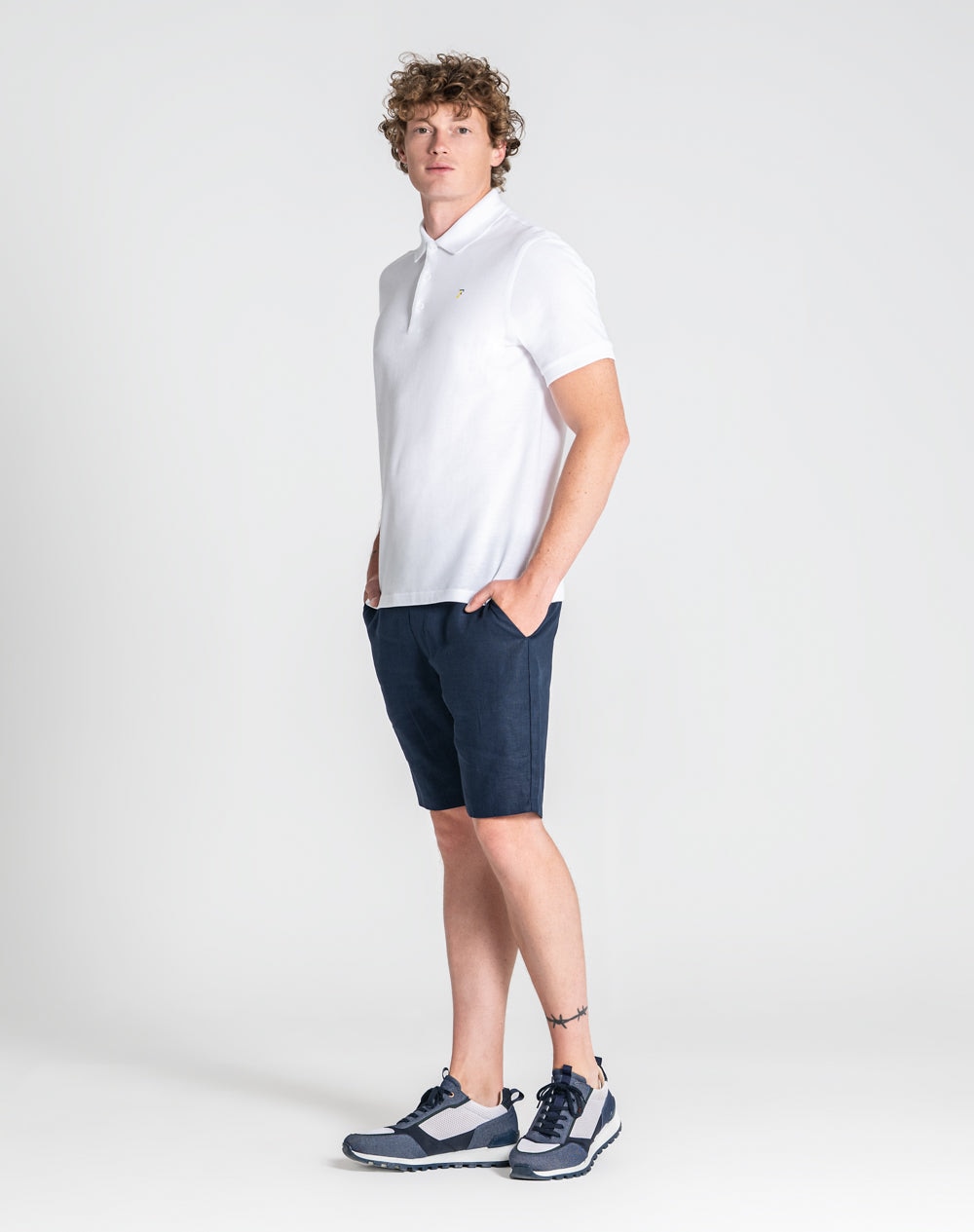 Polo básico Noé 100% algodão Branco-6