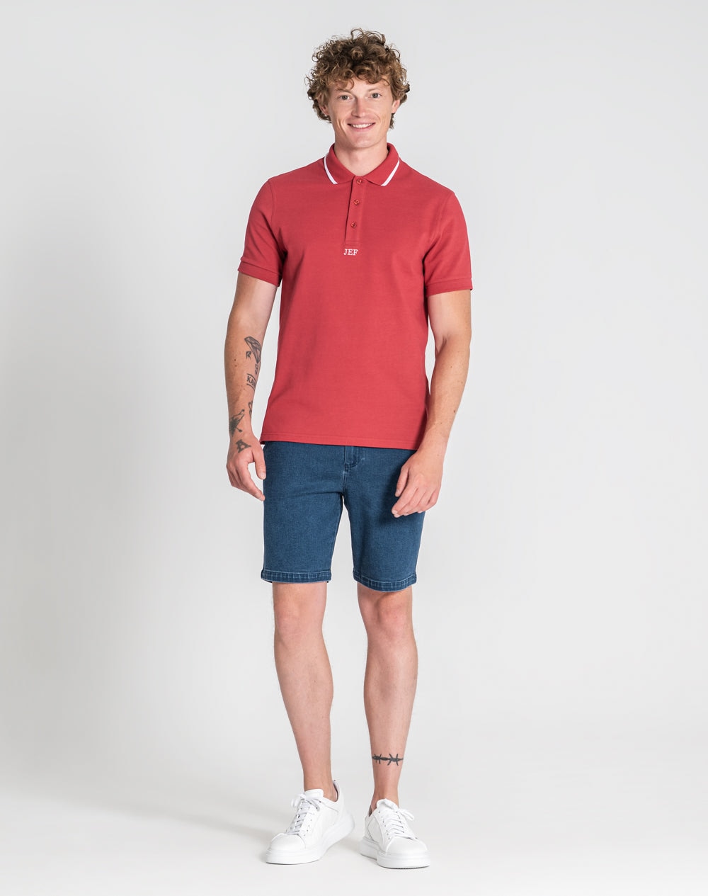 Polo Neji 100% algodão Vermelho-2