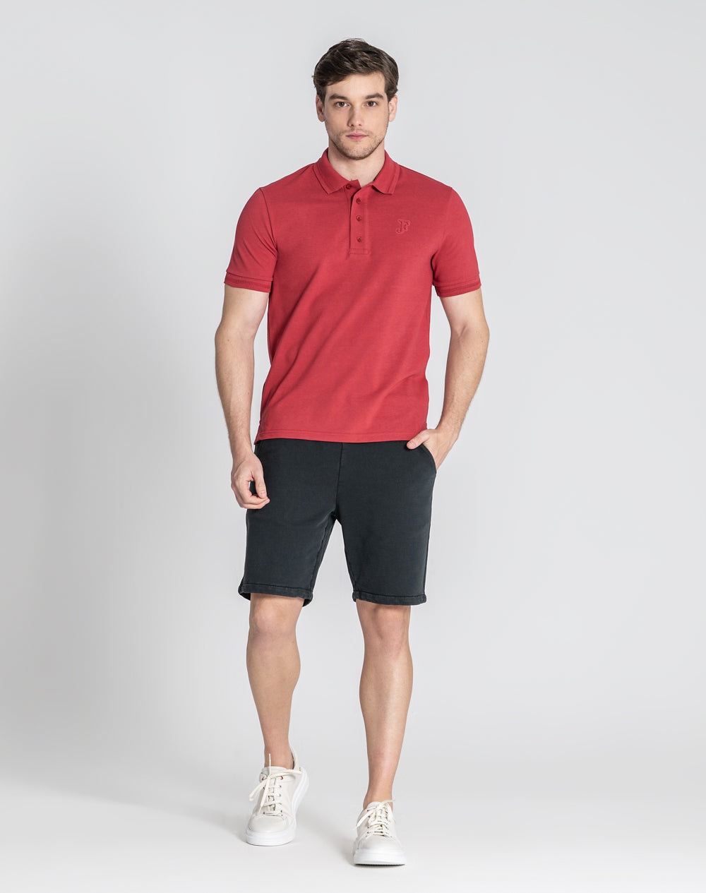 Polo Nick com embossed 3D Vermelho-2