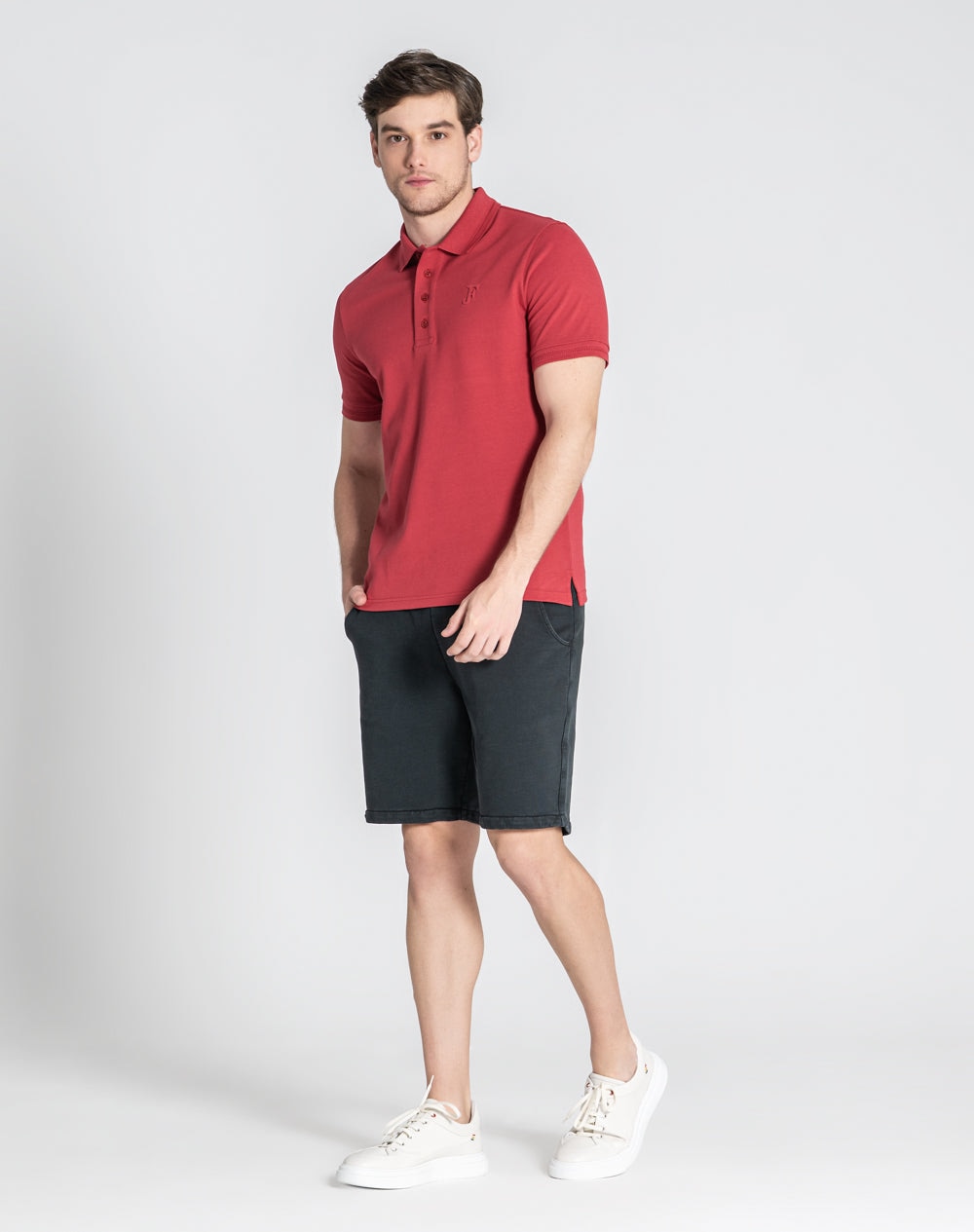Polo Nick com embossed 3D Vermelho-5