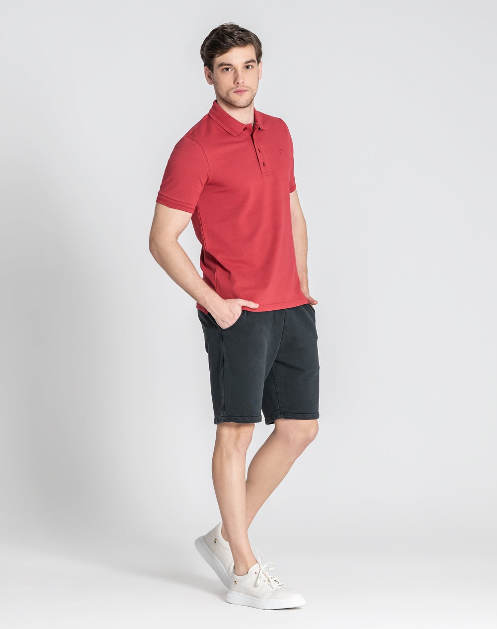 Polo Nick com embossed 3D Vermelho-6