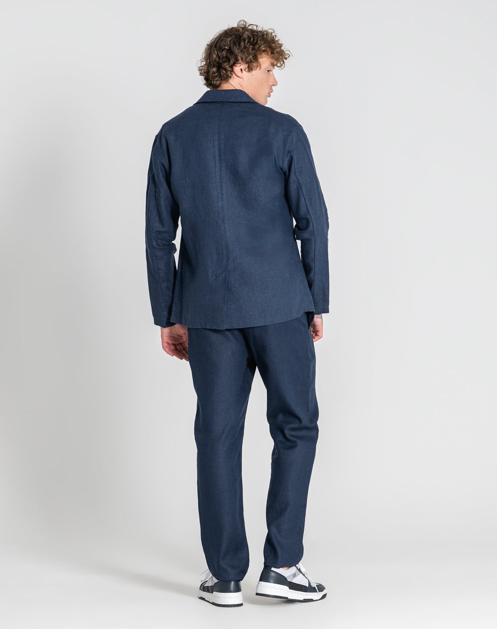 Blazer Nero 100% linho Azul-marinho-4