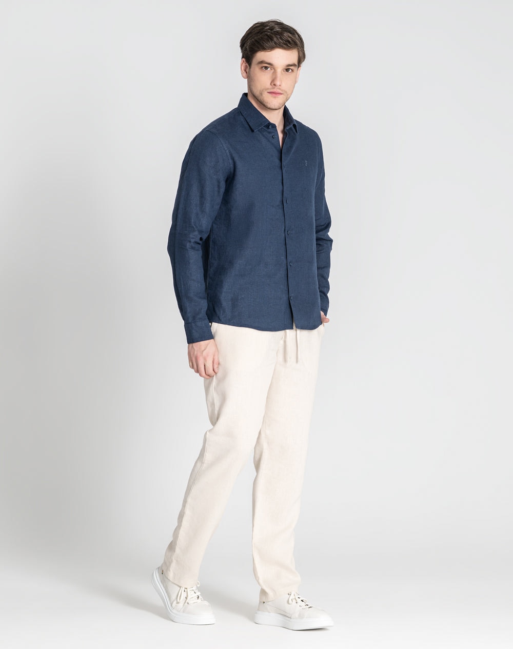 Camisa Nerik 100% linho Azul-marinho-5