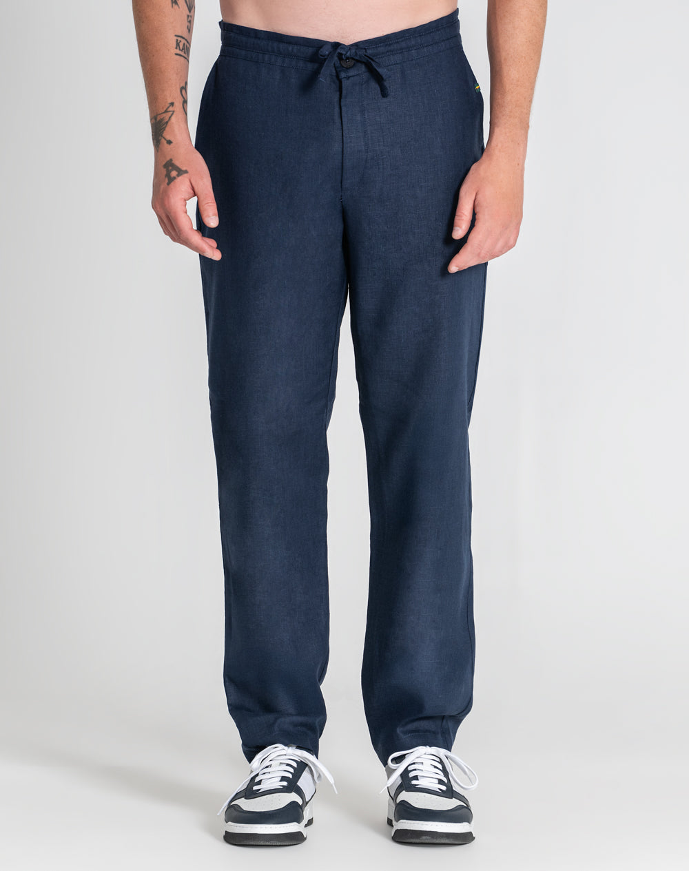 Calça Néstor 100% linho Azul-marinho-2