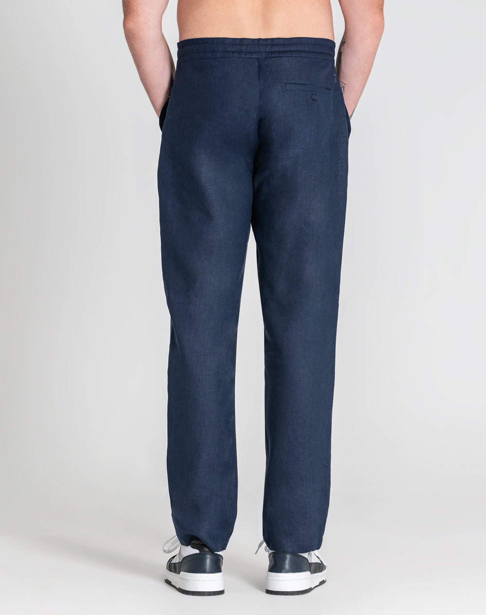 Calça Néstor 100% linho Azul-marinho-4