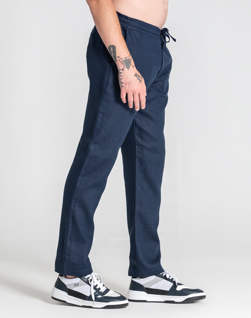 Calça Néstor 100% linho Azul-marinho-5